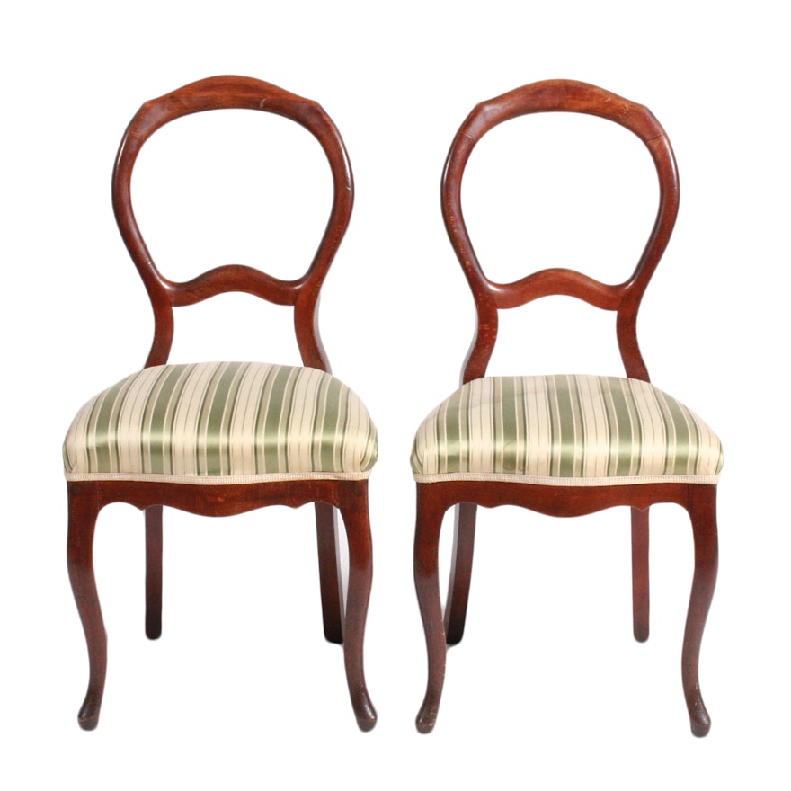 Pair of Swedish Balloon-Back Side Chairs