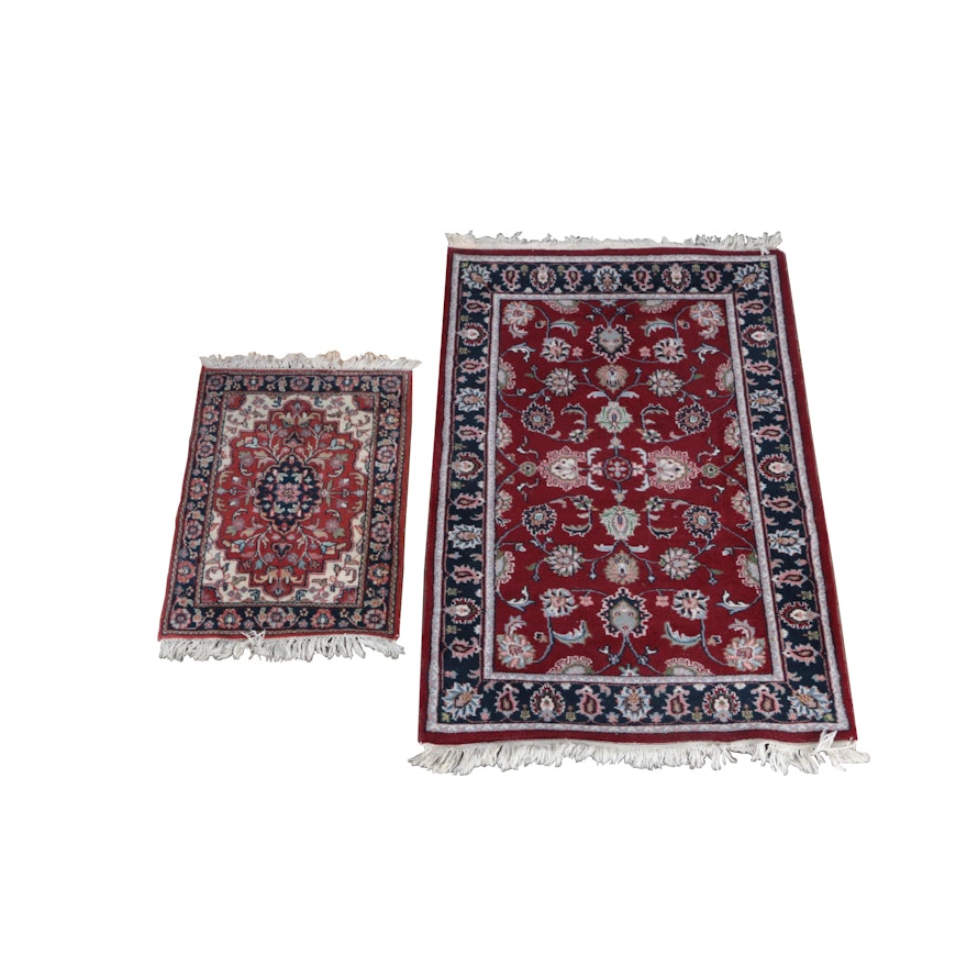 Hand-Knotted Indo-Persian Wool Accent Rugs