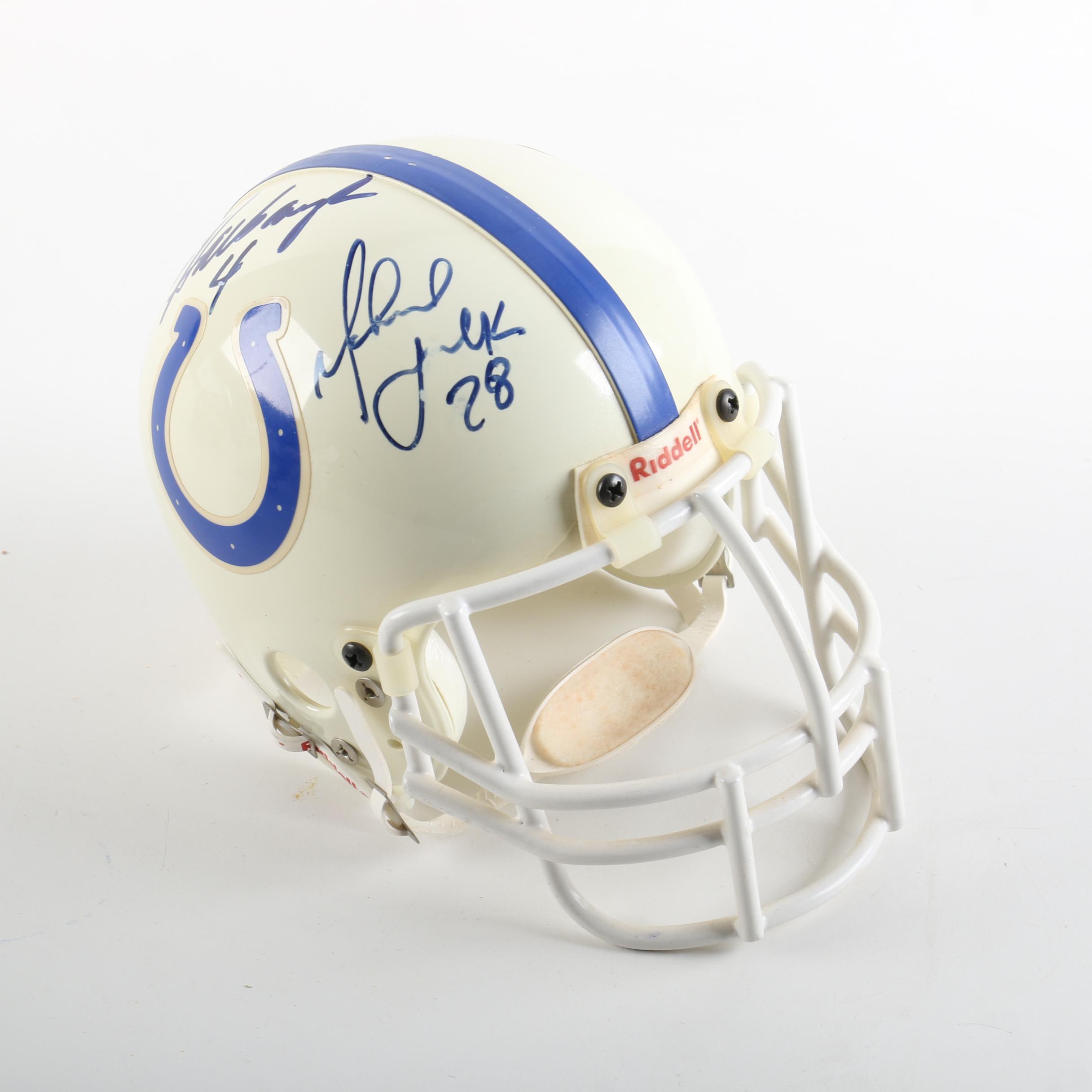 Jim Harbaugh and Marshall Faulk Autographed Mini-Helmet