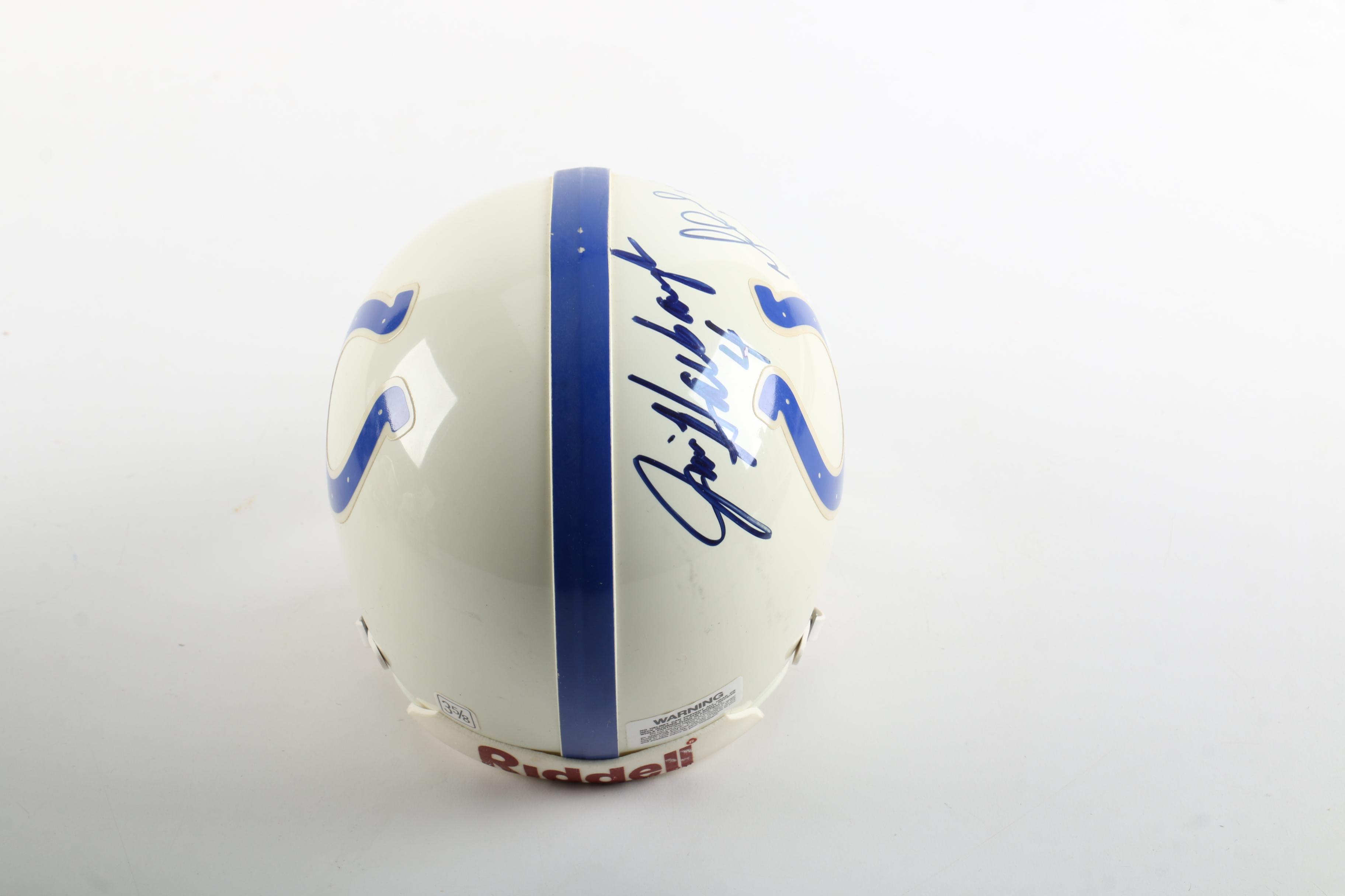 Jim Harbaugh and Marshall Faulk Autographed Mini-Helmet