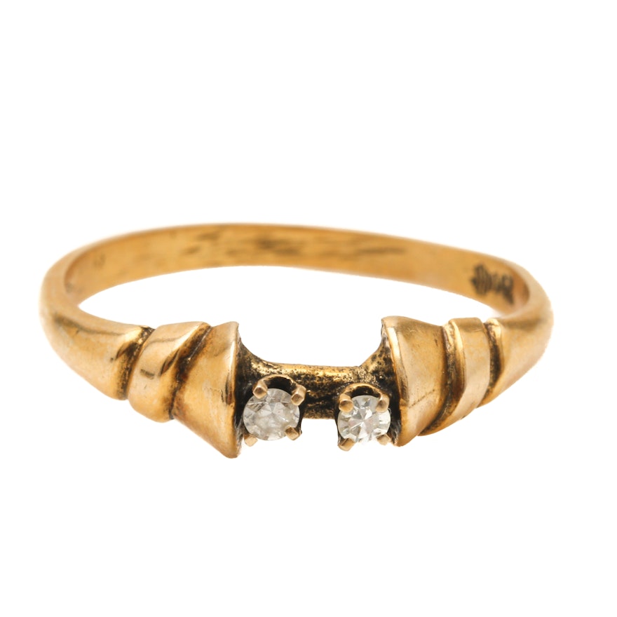 Vintage 14K Yellow Gold Diamond Ring