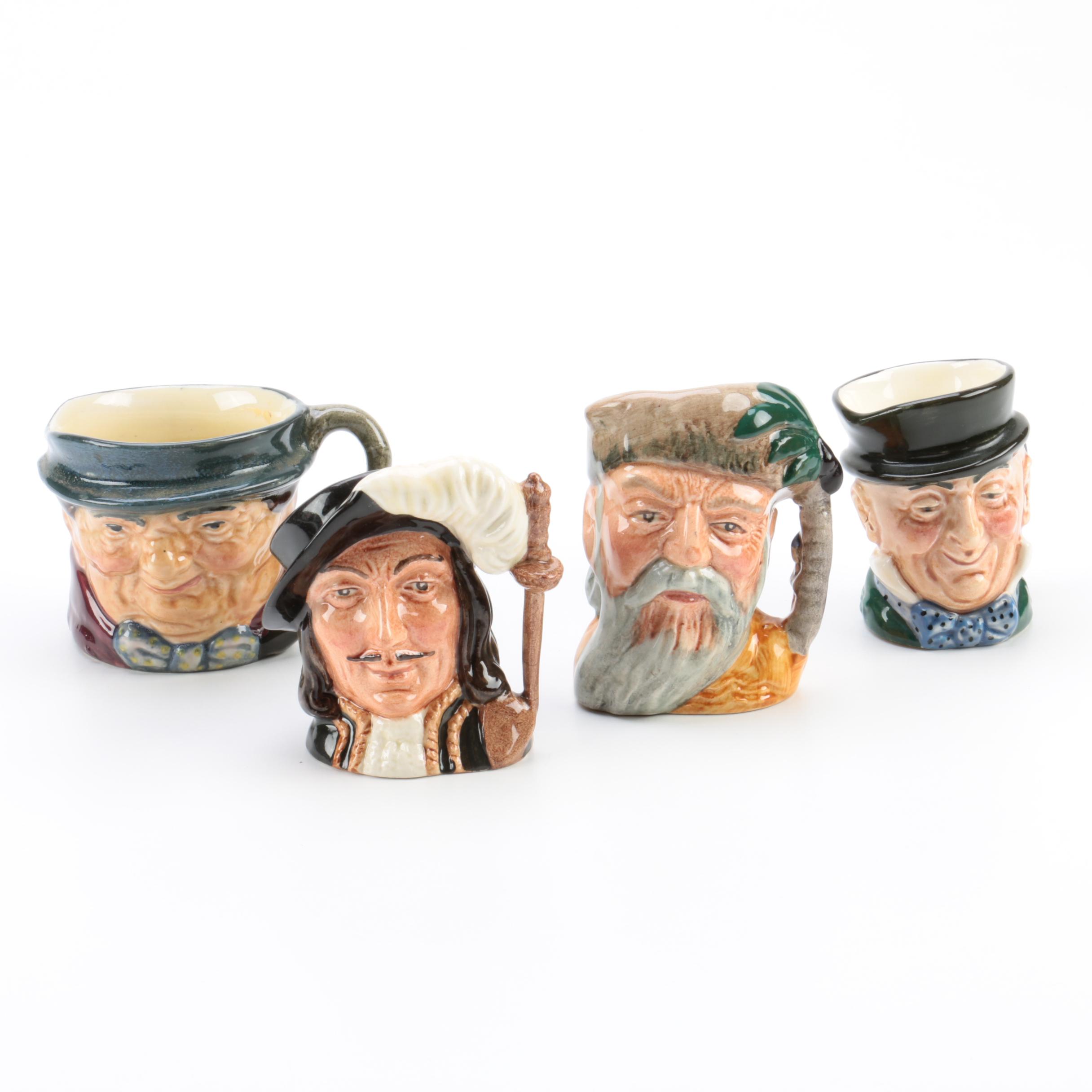Royal Doulton Miniature Character Jugs Including Vintage "Robinson Crusoe"
