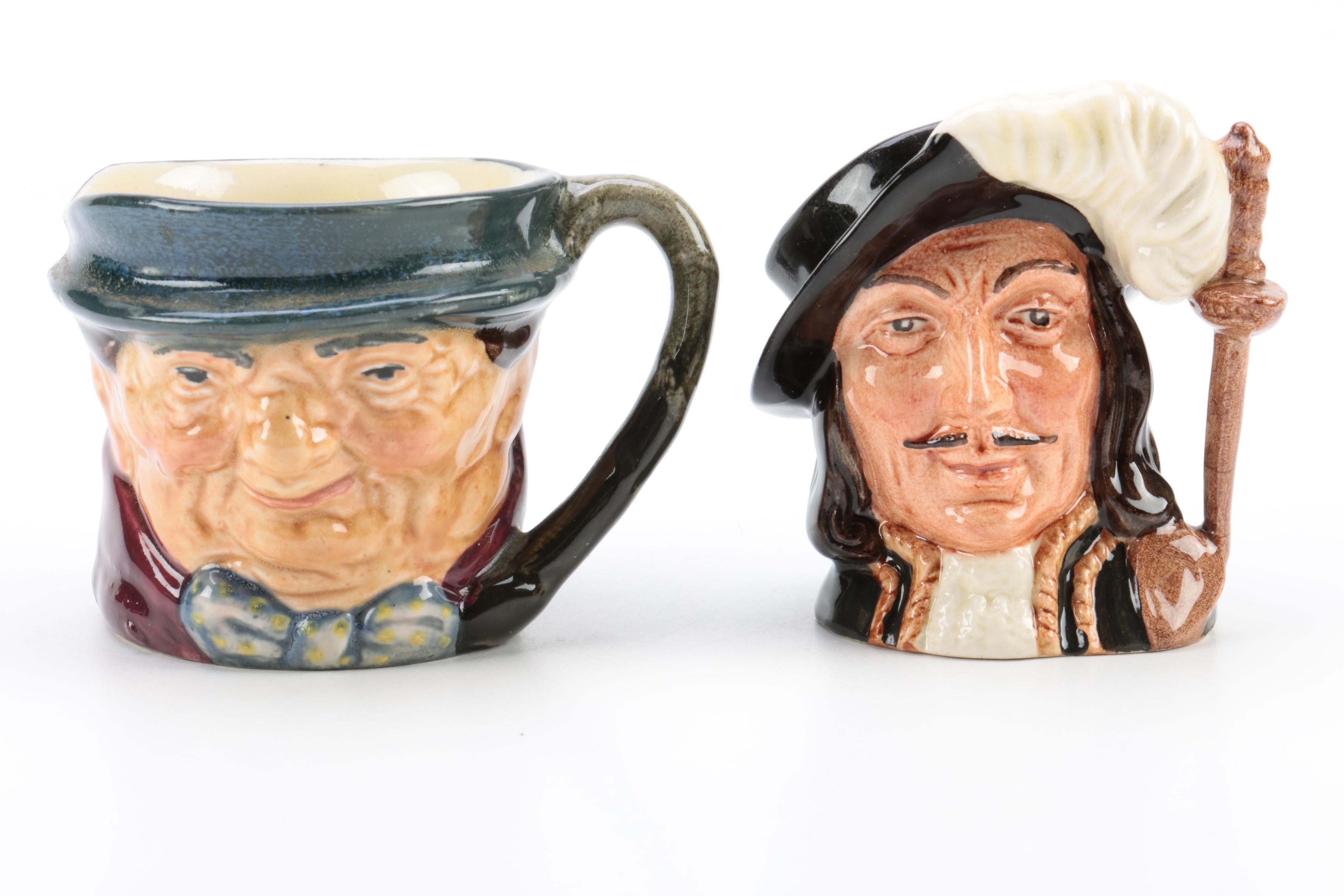 Royal Doulton Miniature Character Jugs Including Vintage "Robinson Crusoe"