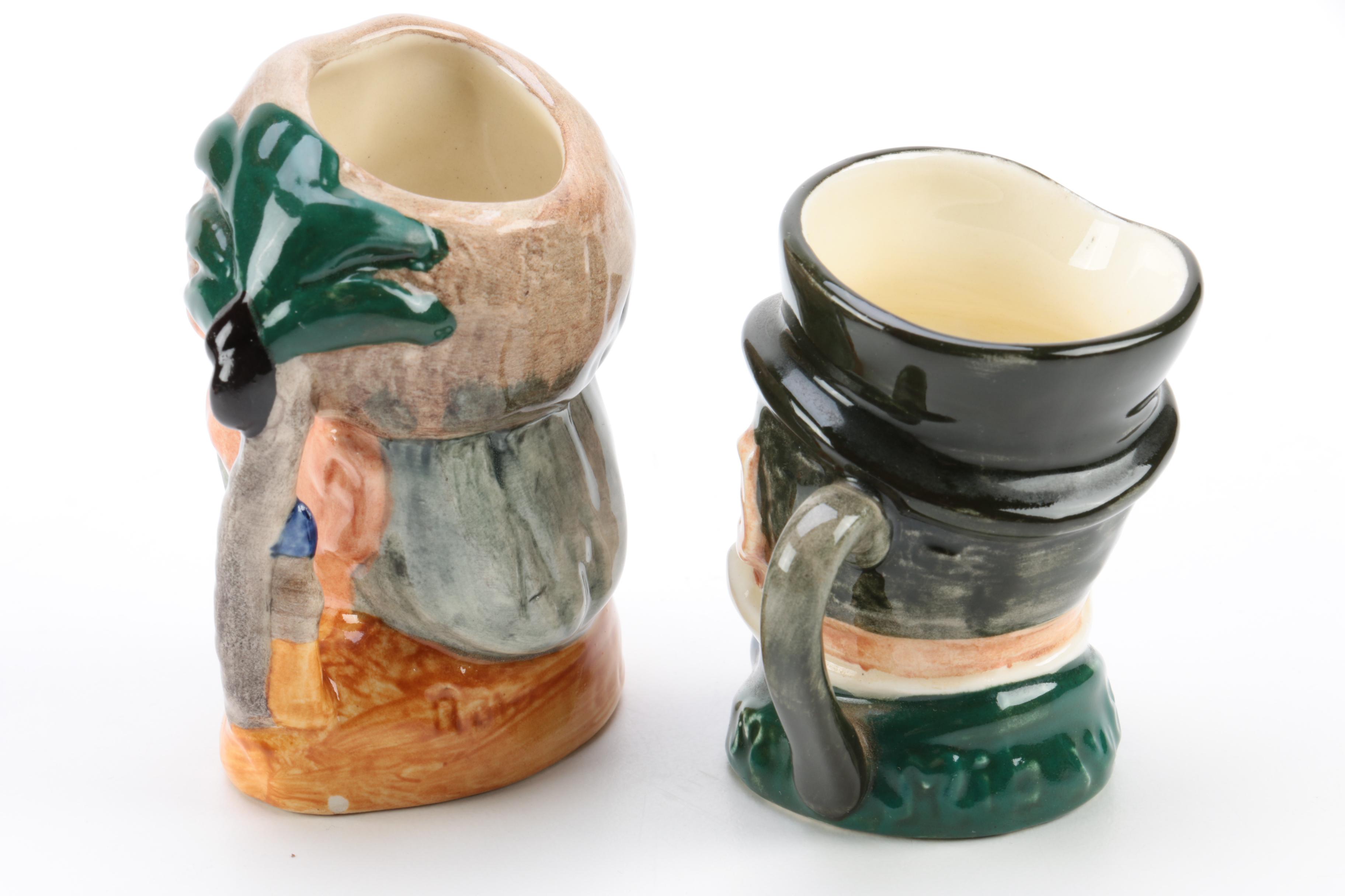 Royal Doulton Miniature Character Jugs Including Vintage "Robinson Crusoe"