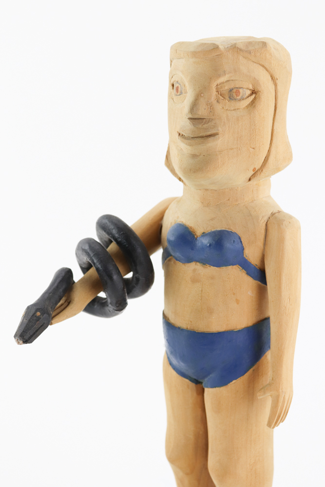 Edgar Tolson and Donny Tolson 1980s Carved Wooden Folk Art Figures