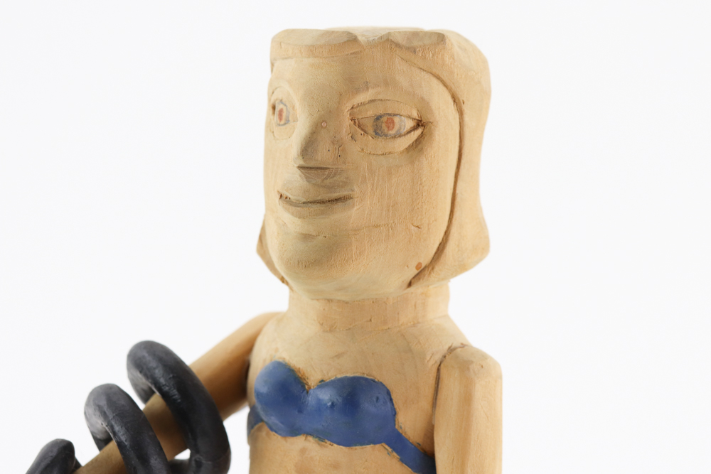 Edgar Tolson and Donny Tolson 1980s Carved Wooden Folk Art Figures