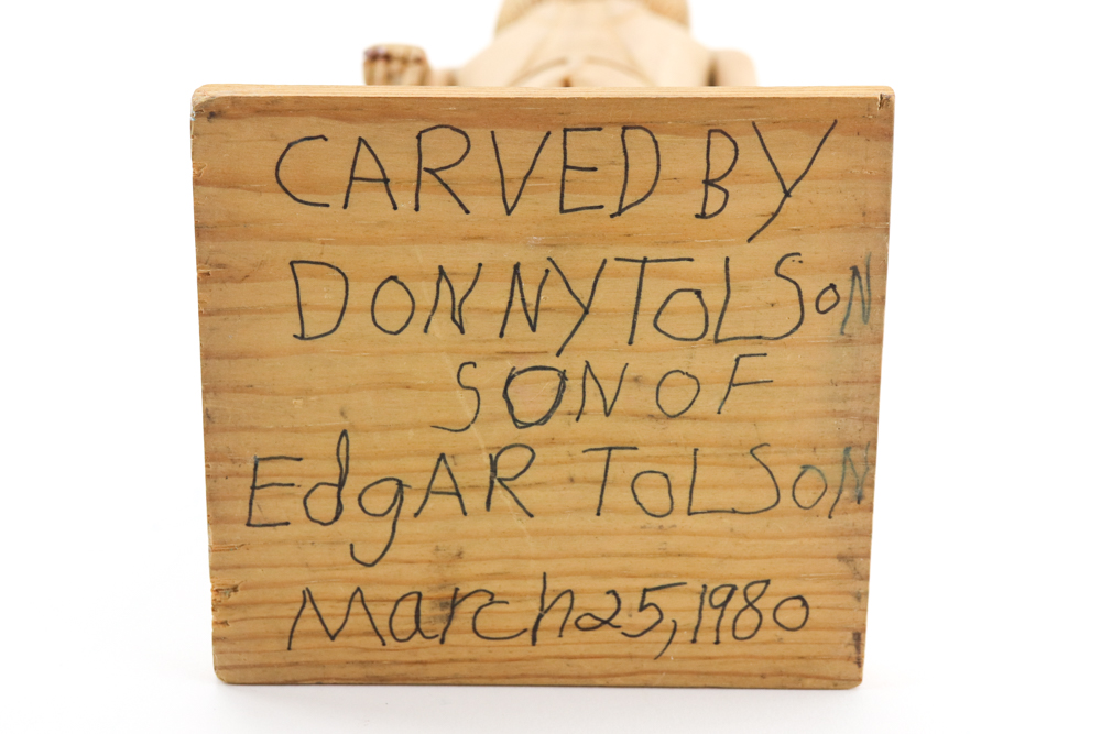 Edgar Tolson and Donny Tolson 1980s Carved Wooden Folk Art Figures