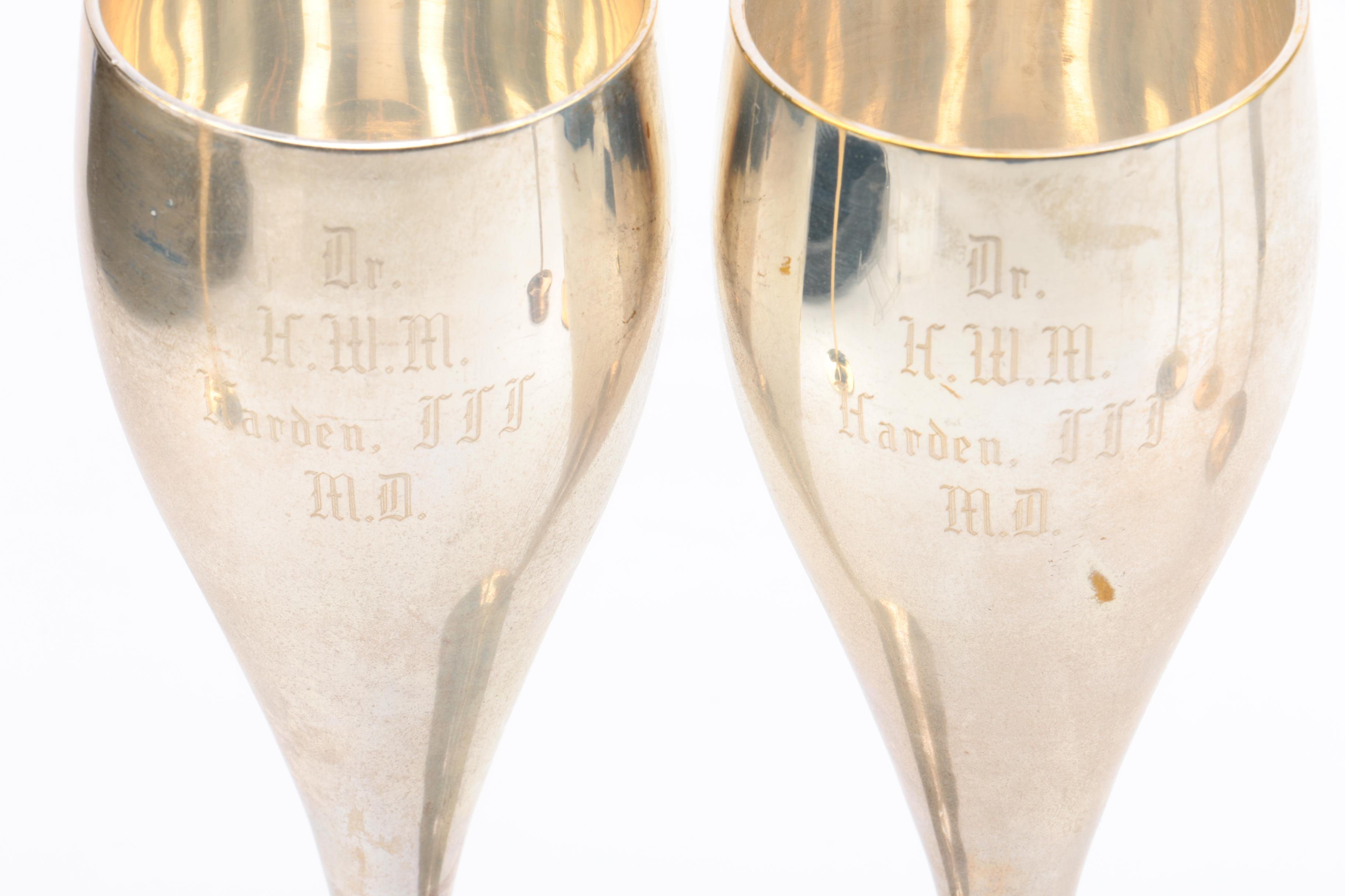 Sheridan and Other Silver Plate Champagne Flutes