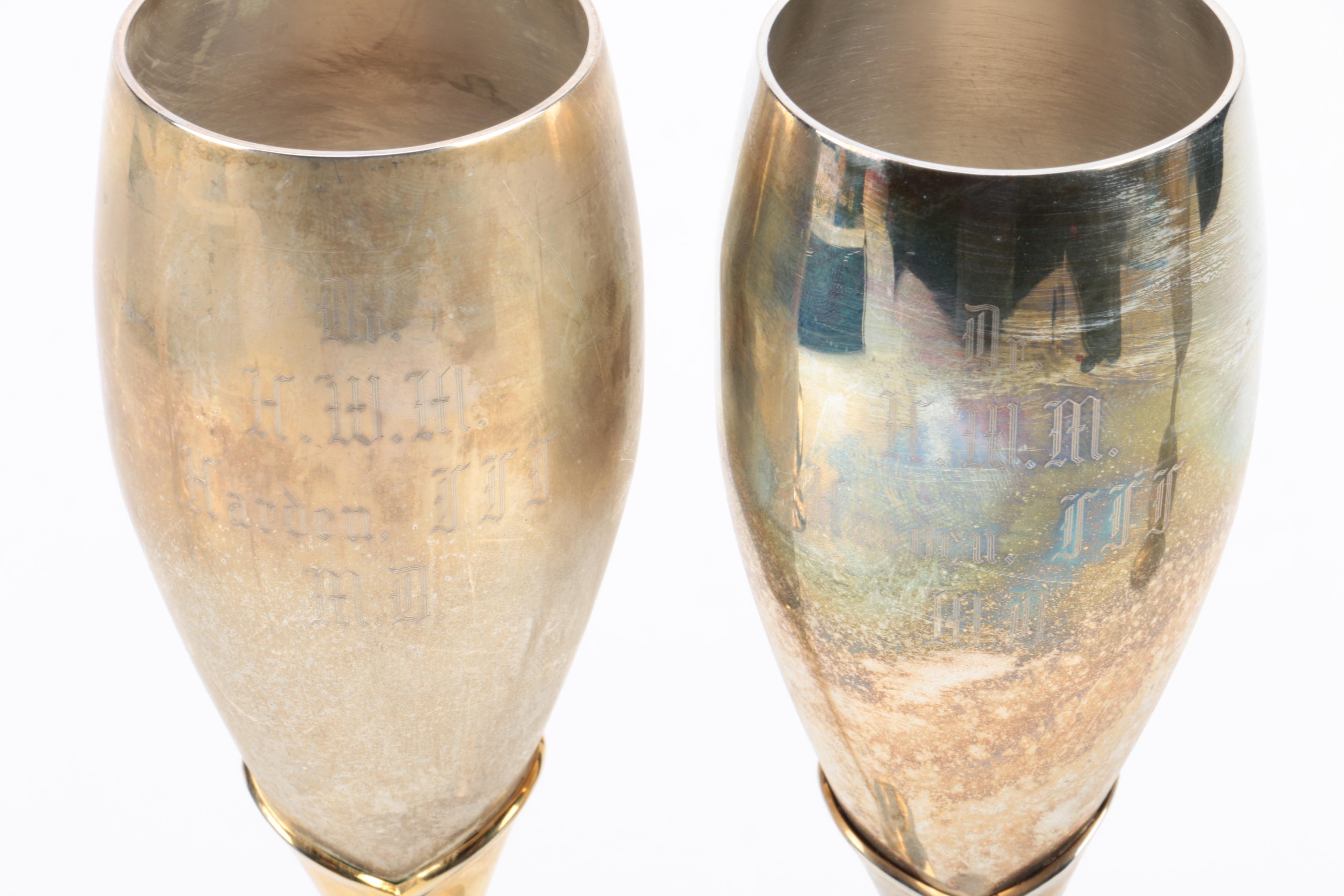 Sheridan and Other Silver Plate Champagne Flutes