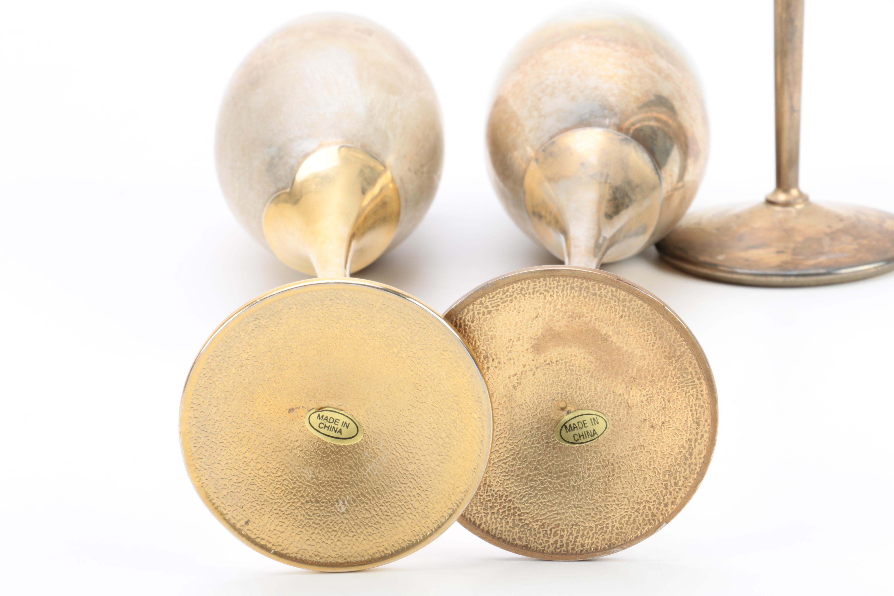 Sheridan and Other Silver Plate Champagne Flutes