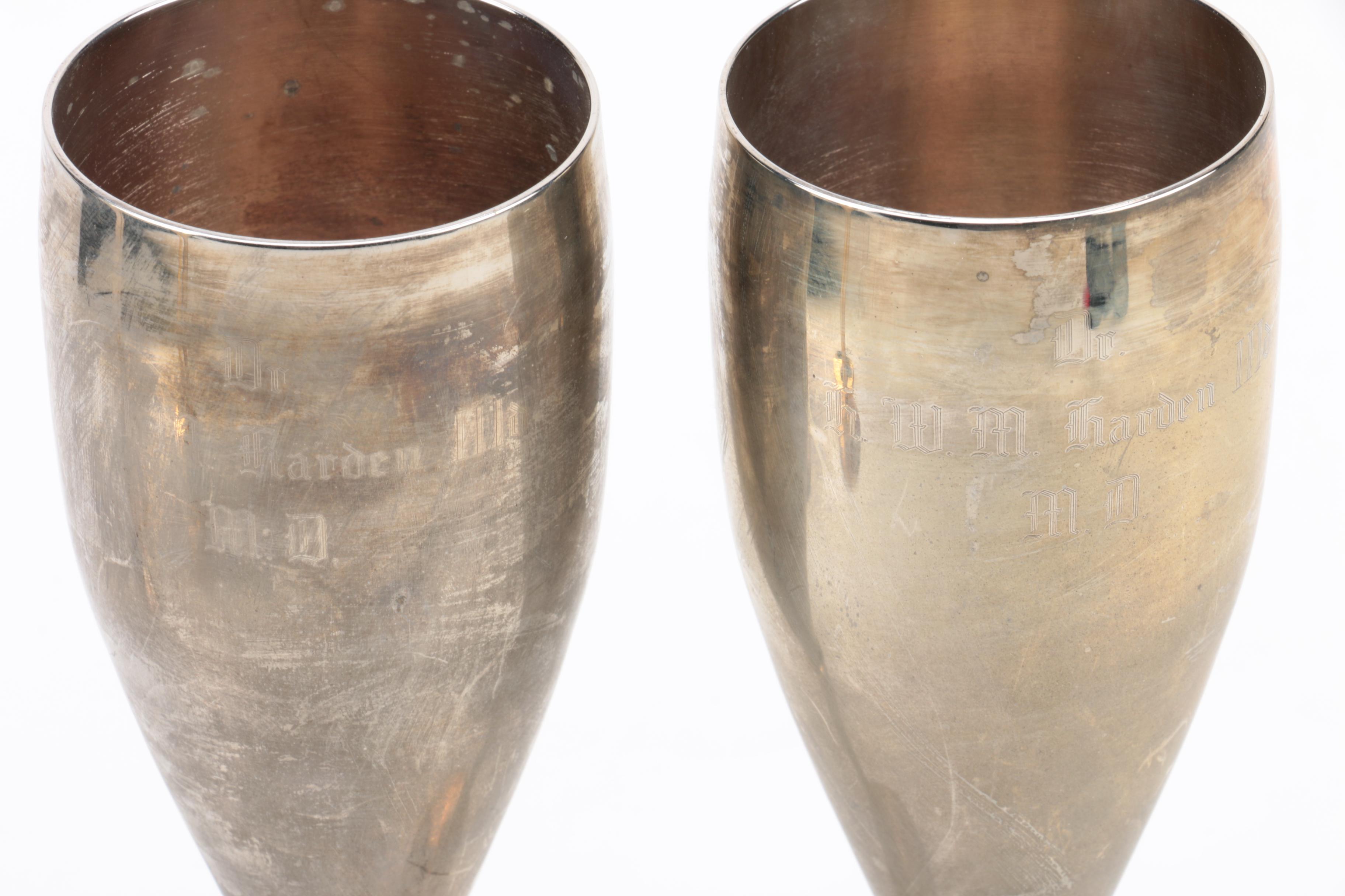 Sheridan and Other Silver Plate Champagne Flutes