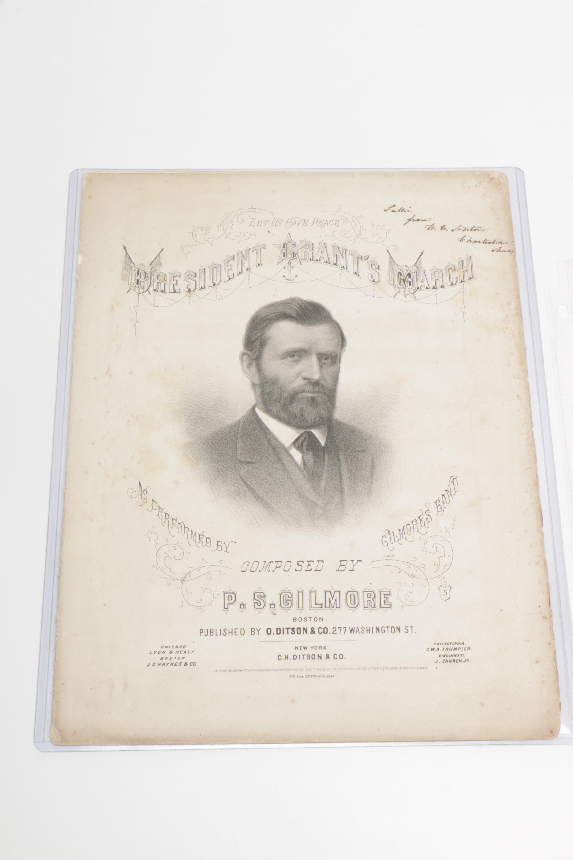 Ulysses S. Grant Related Lithograph Prints, Portraits, and Sheet Music
