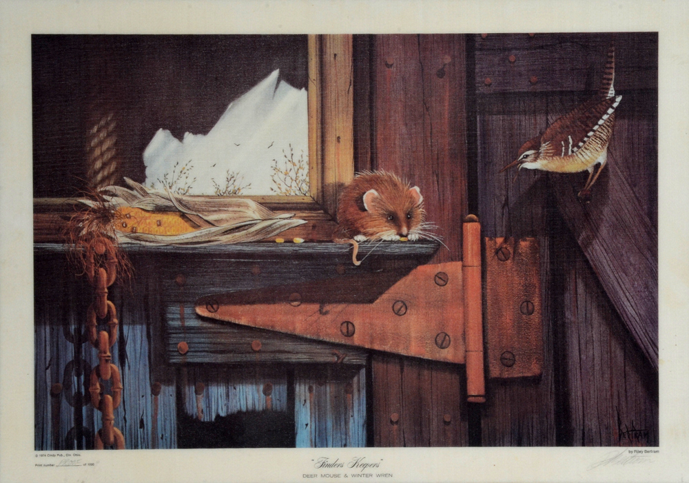 Riley Bertram Vintage Limited Edition Offset Lithograph Print "Finders Keepers"