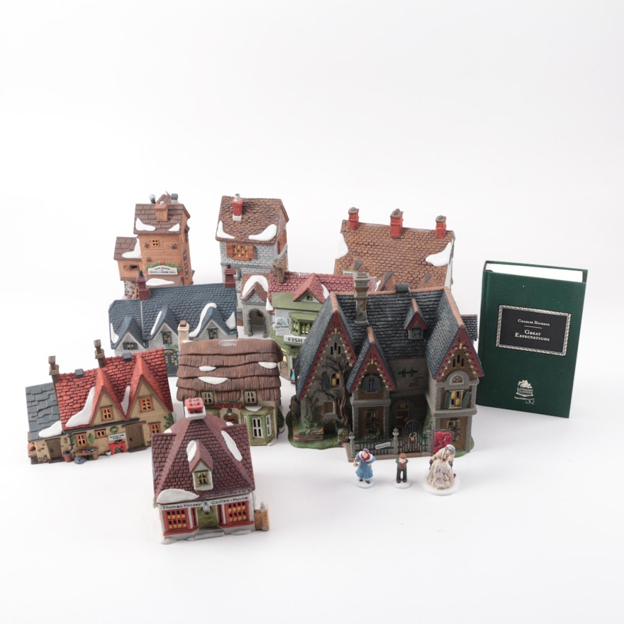 Department 56 "Dicken's Village Series" Buildings and "Great Expectations" Book
