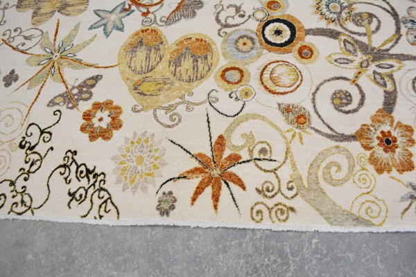 Hand-Knotted Indian Garden Wool Area Rug