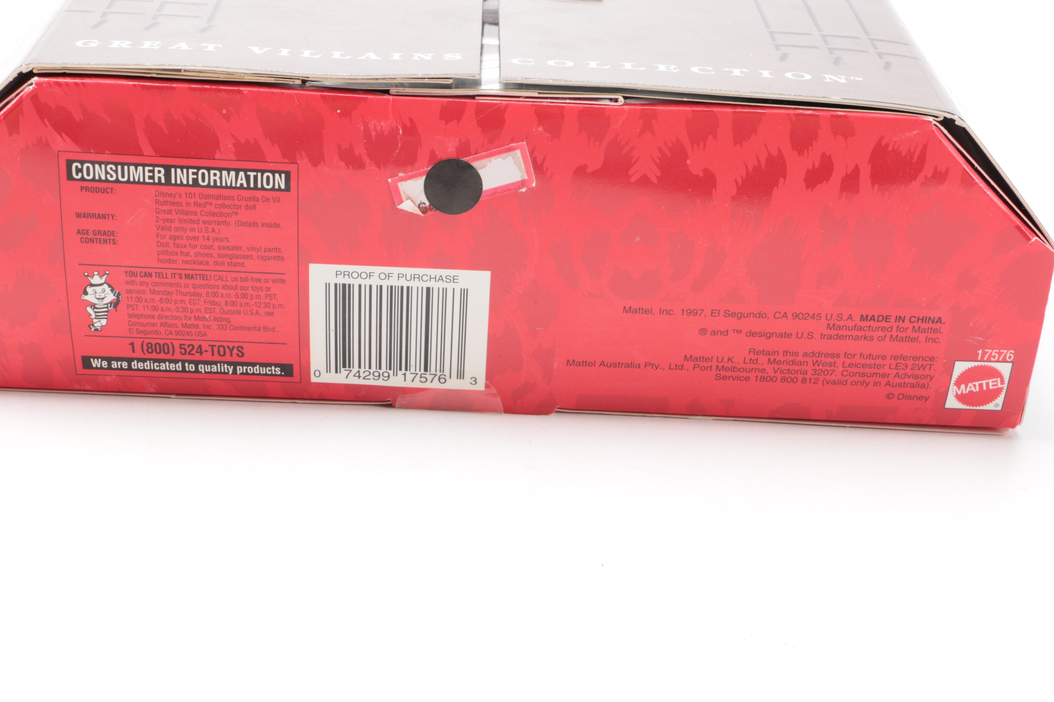 Special Edition Barbie Dolls Including Cruella De Vil