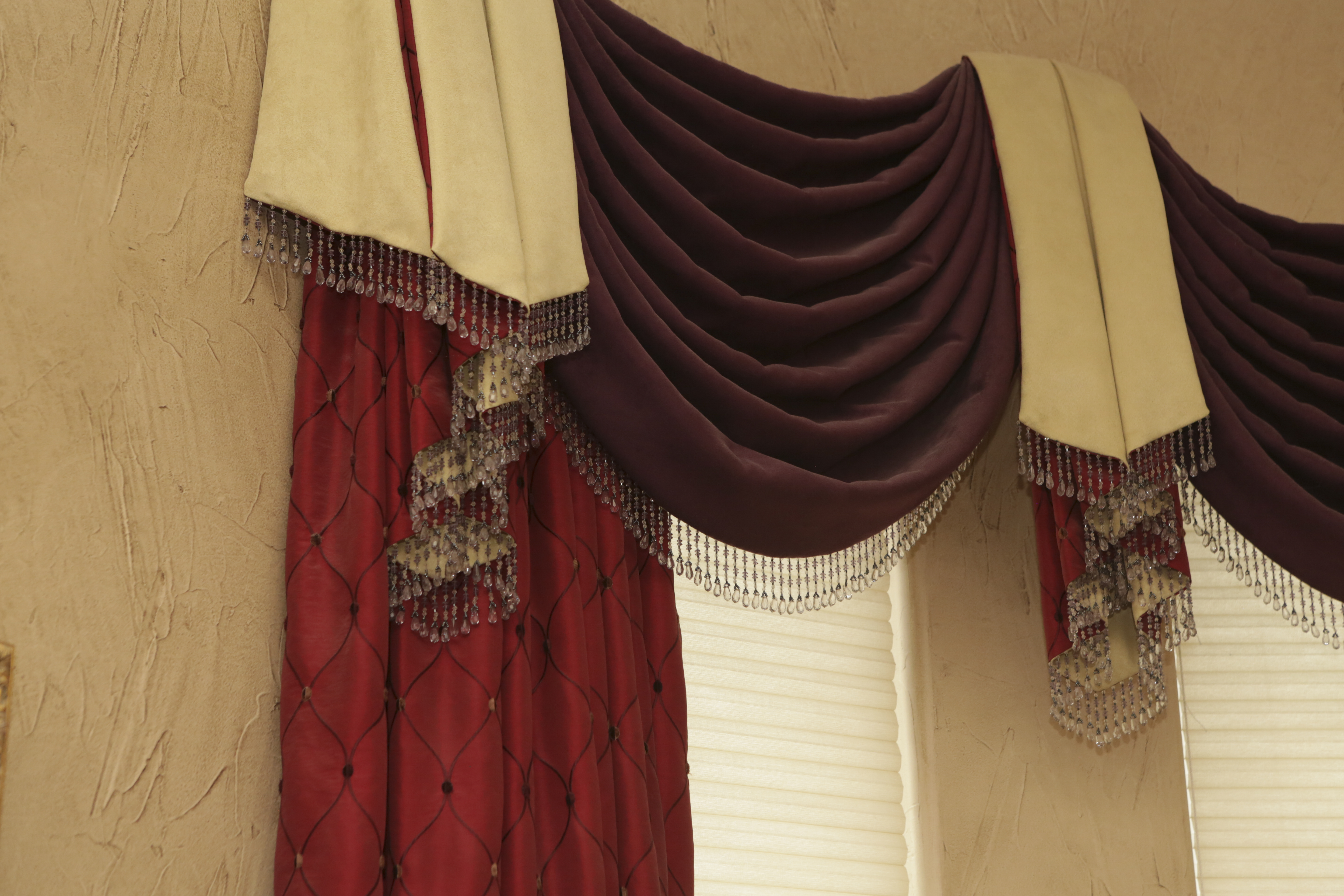 Custom Designer Drapery Panels and Swag Valances