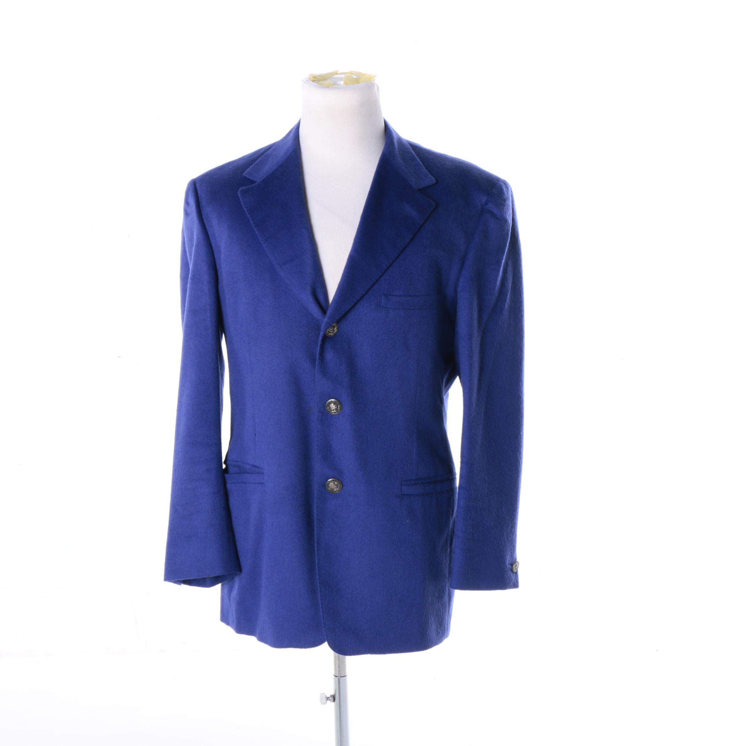 Men's Vintage Gianni Versace Purple Angora Wool Suit Jacket