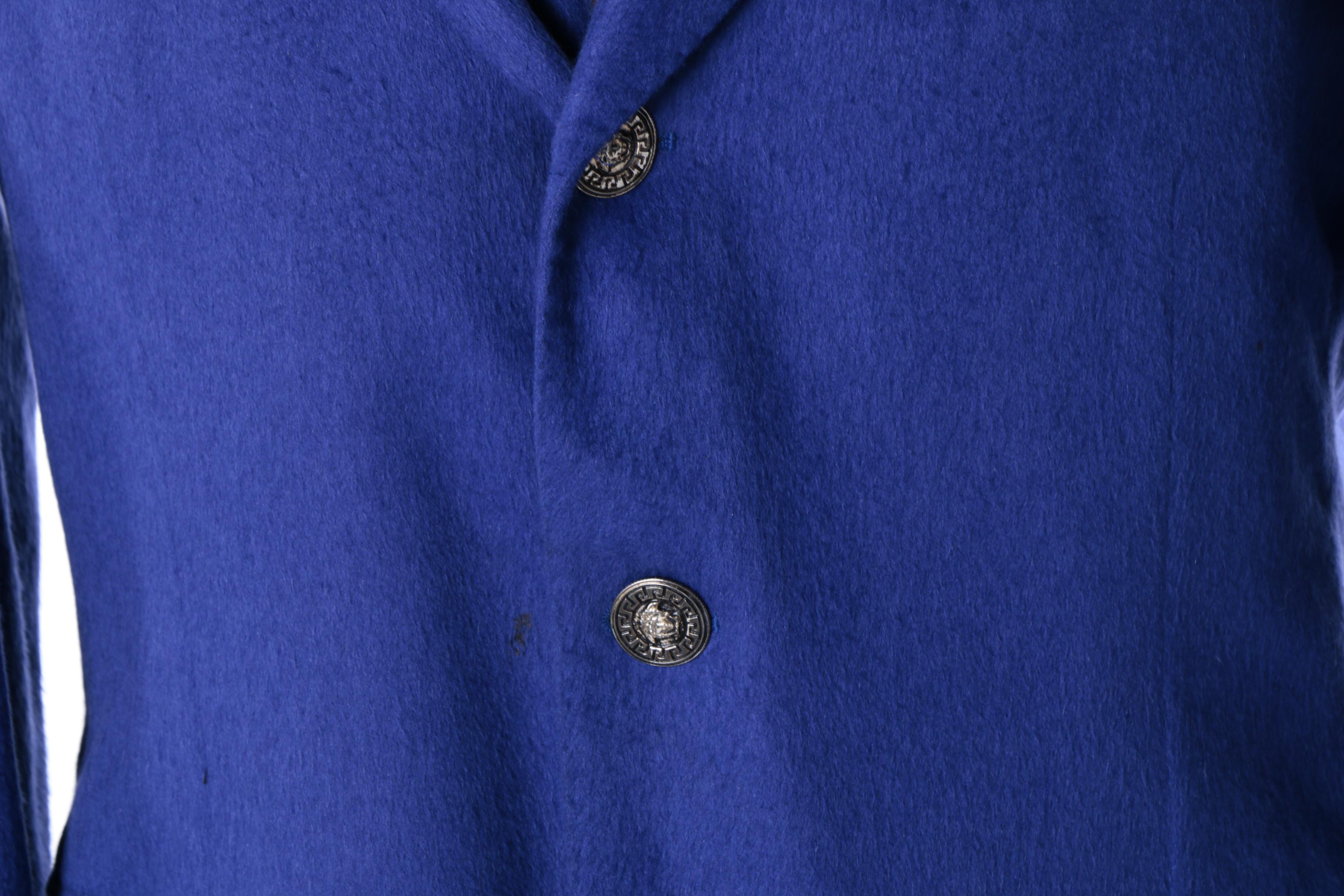 Men's Vintage Gianni Versace Purple Angora Wool Suit Jacket