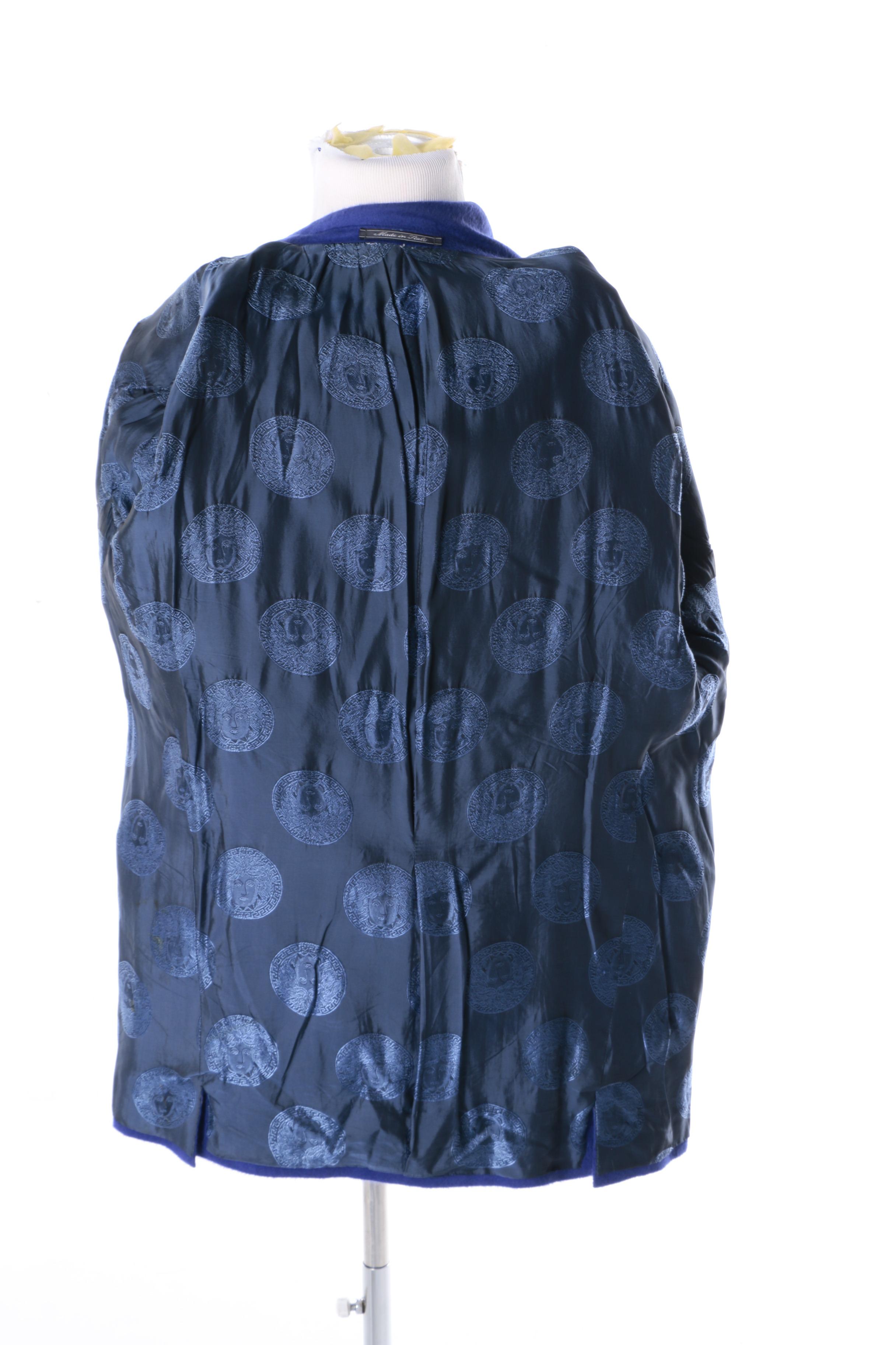 Men's Vintage Gianni Versace Purple Angora Wool Suit Jacket