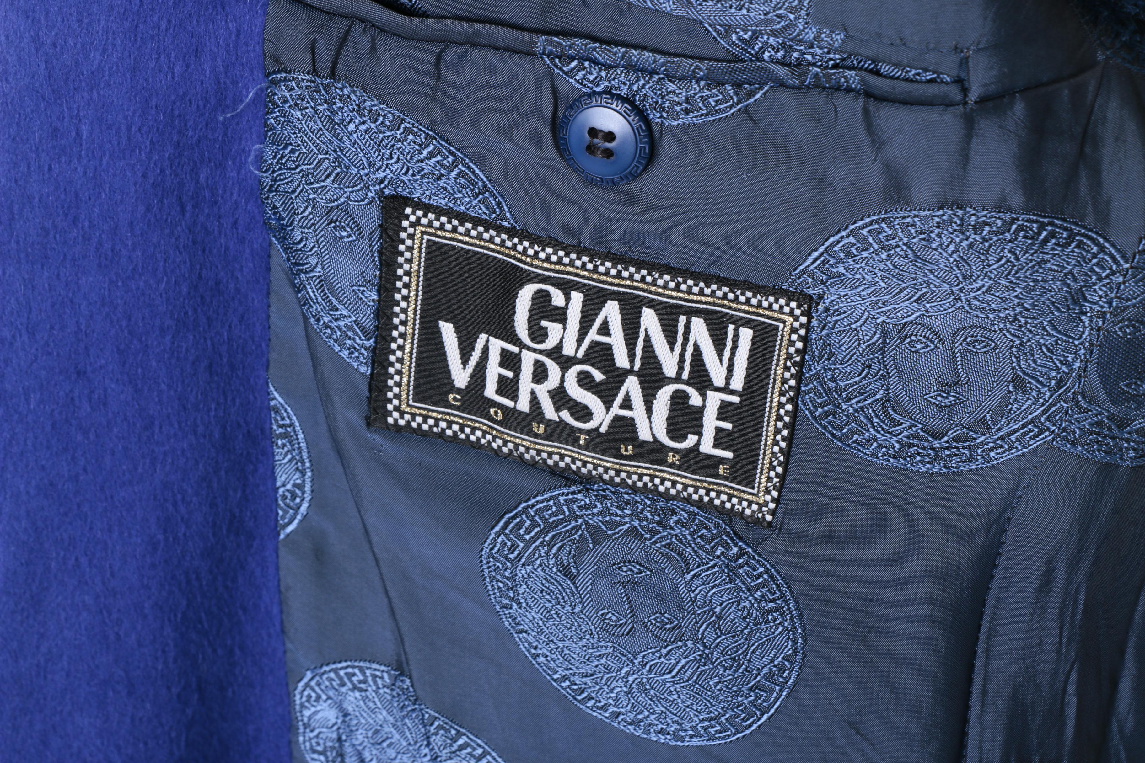Men's Vintage Gianni Versace Purple Angora Wool Suit Jacket