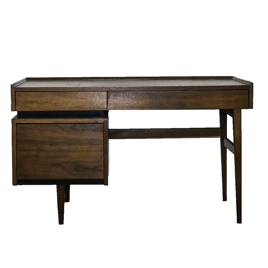 Mid Century Modern "Esprit" Walnut Desk by Dillingham Manufacturing