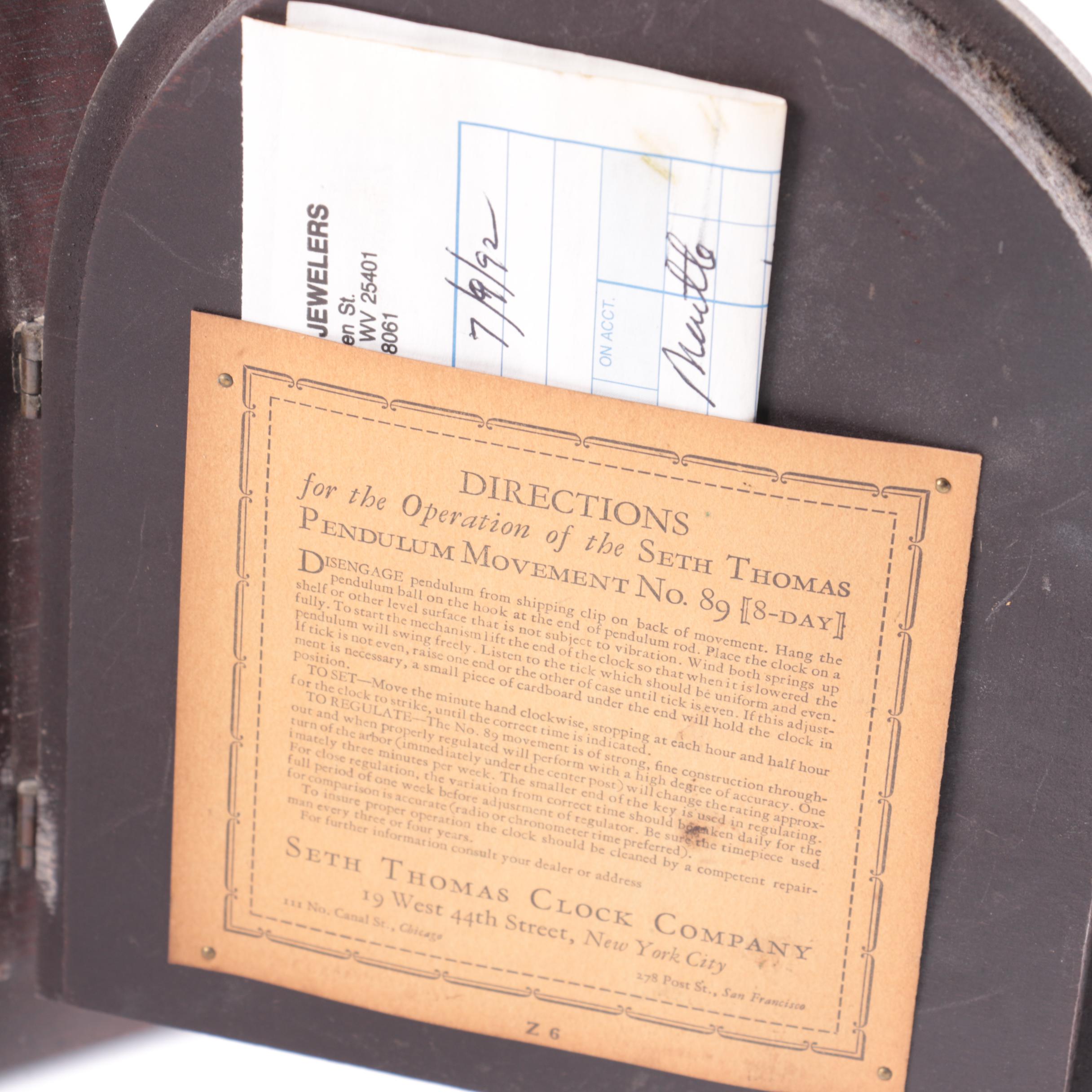 Vintage Seth Thomas "Sentinel #10" Eight Day Mantel Clock