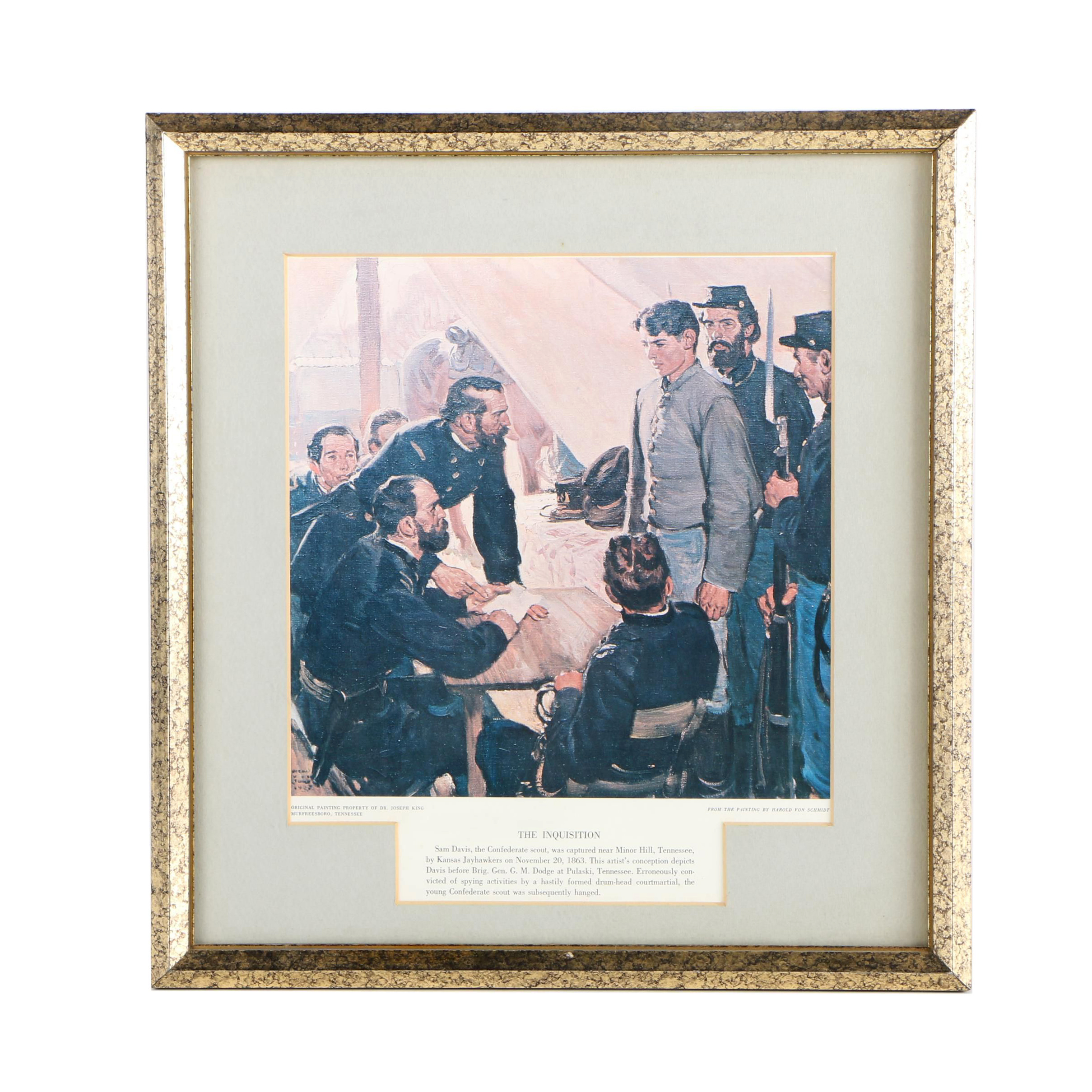 Offset Lithograph After Harold Von Schmidt "The Inquisition"