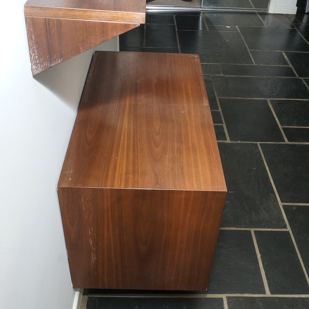 Mid Century Modern Wall Unit with Three Floating Shelves
