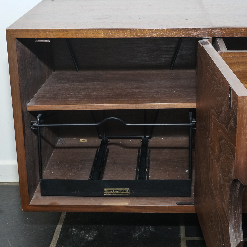 Mid Century Modern Wall Unit with Three Floating Shelves