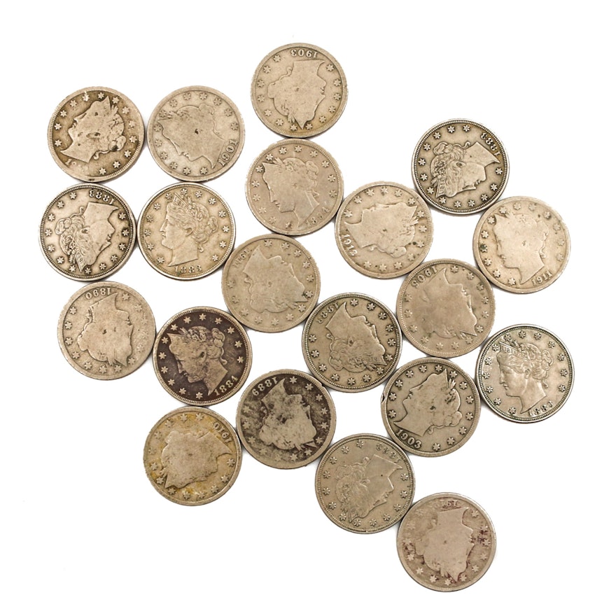 Twenty Liberty Head "V" Nickels