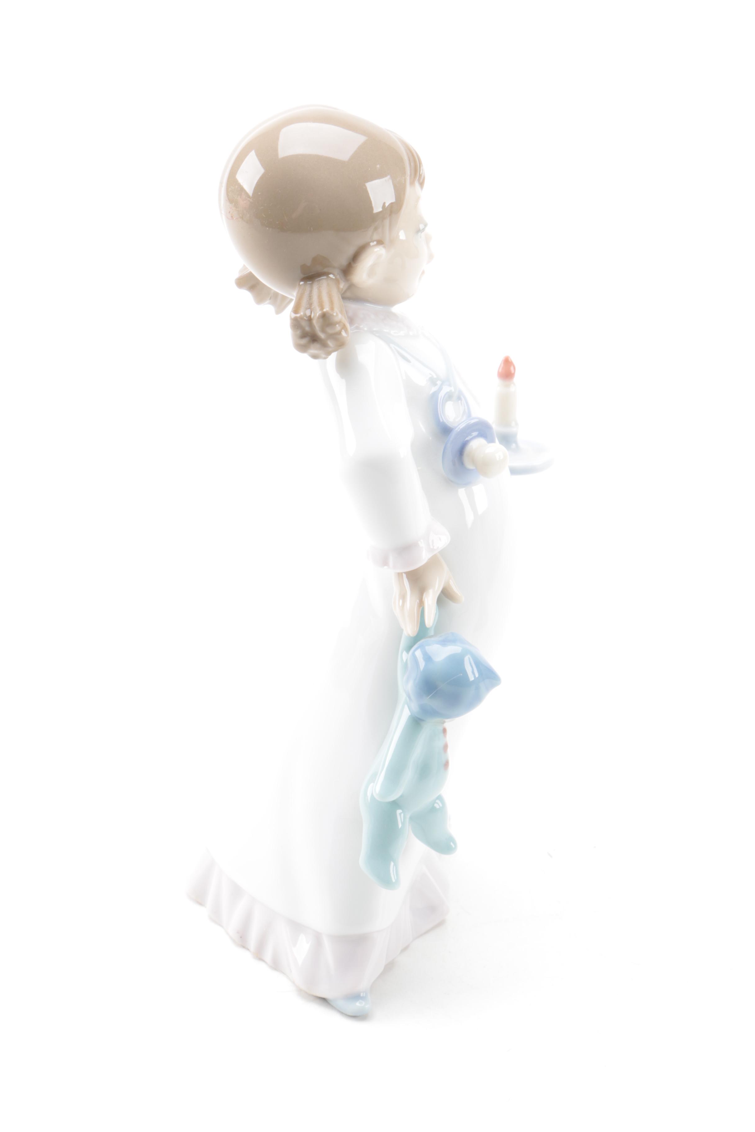 Lladró "Don't Forget Me" and "Time for Bed" Porcelain Figurines