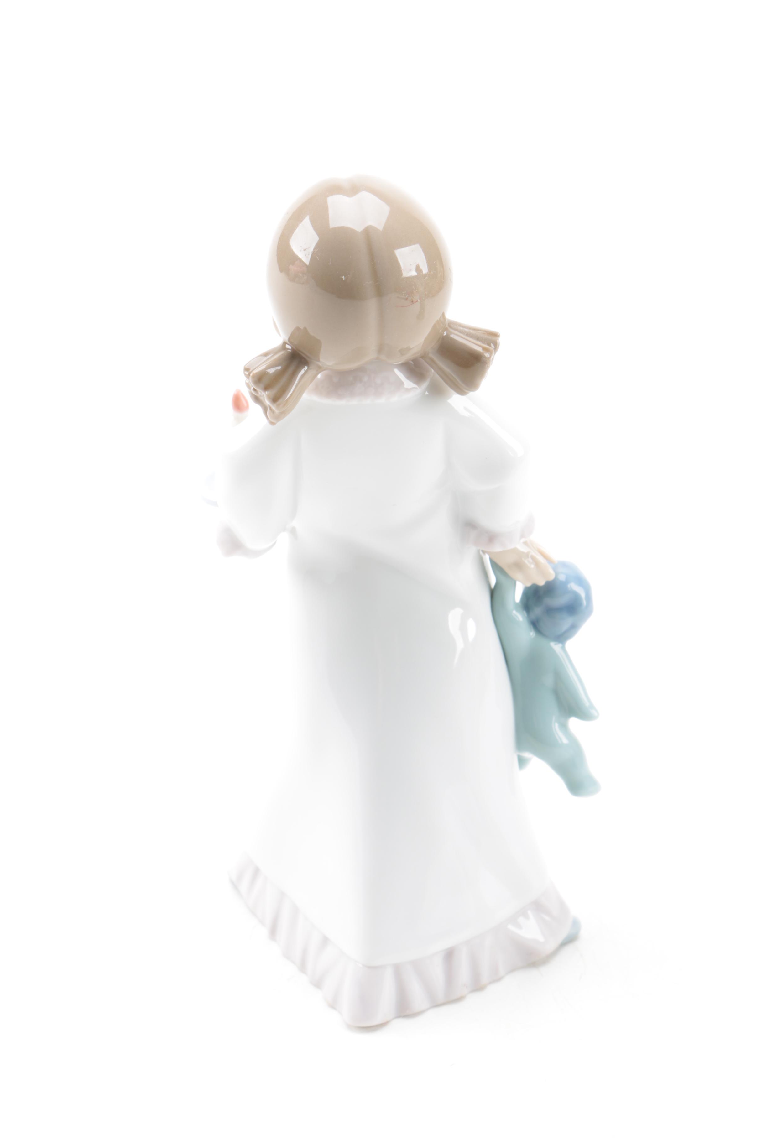 Lladró "Don't Forget Me" and "Time for Bed" Porcelain Figurines