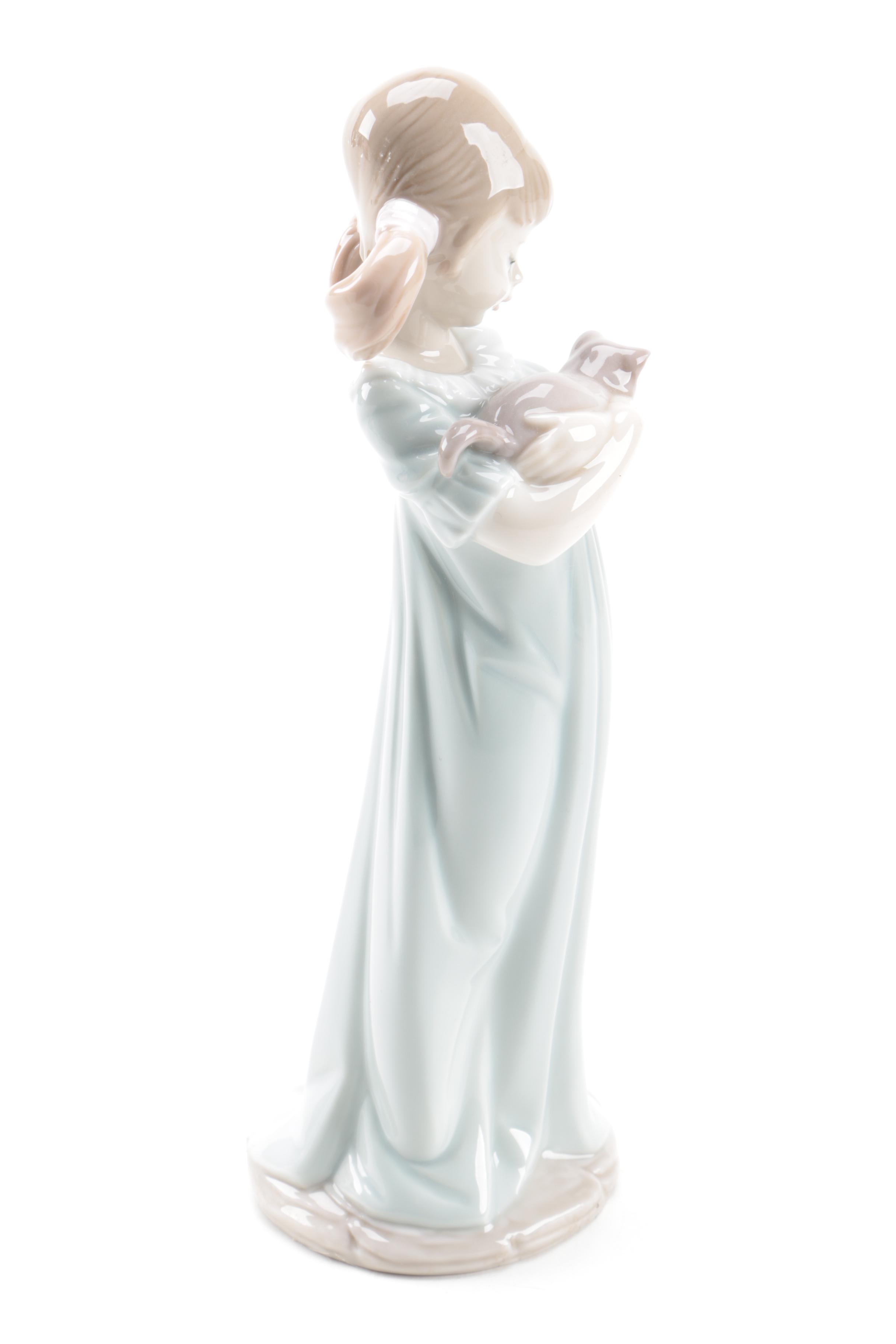 Lladró "Don't Forget Me" and "Time for Bed" Porcelain Figurines
