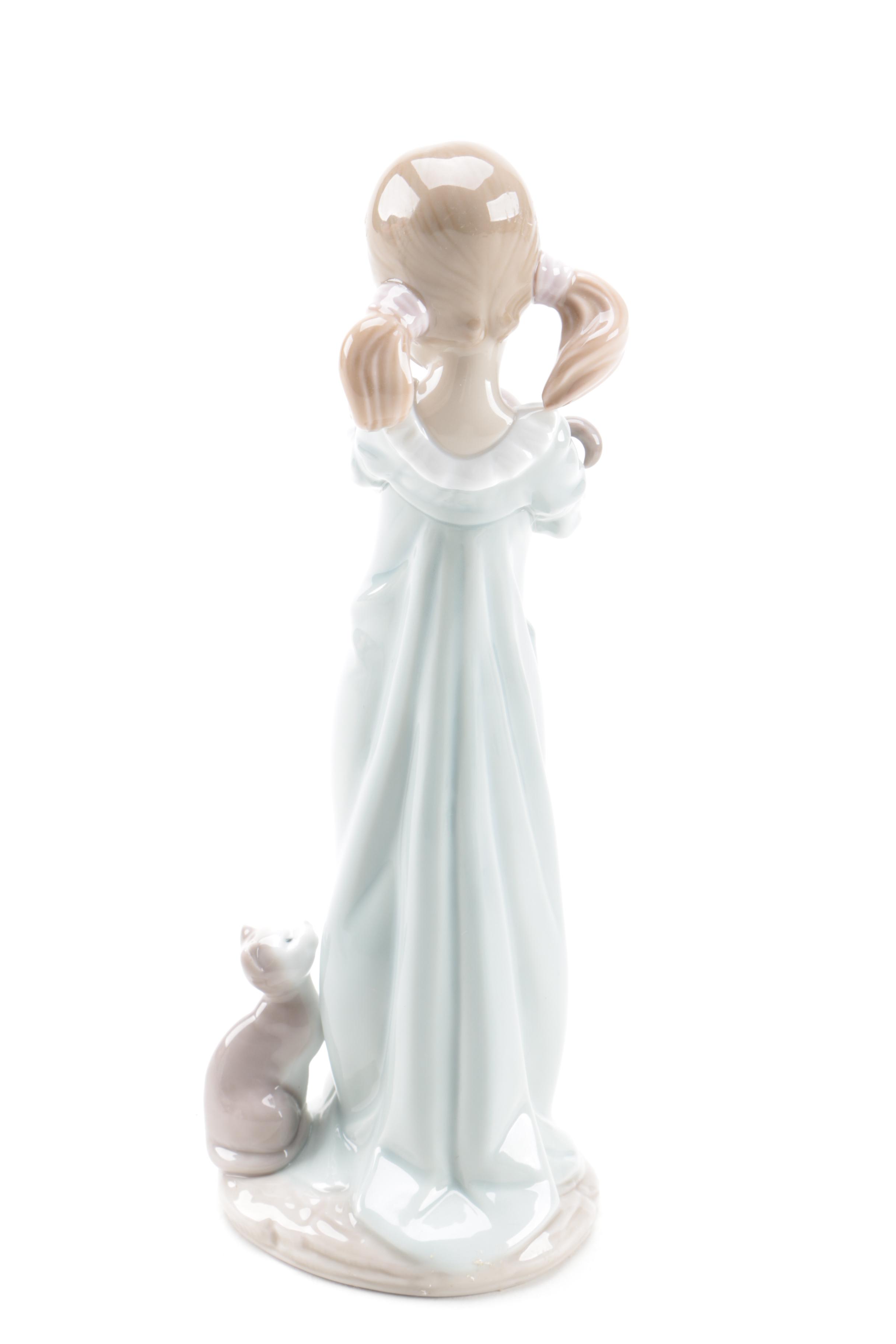 Lladró "Don't Forget Me" and "Time for Bed" Porcelain Figurines