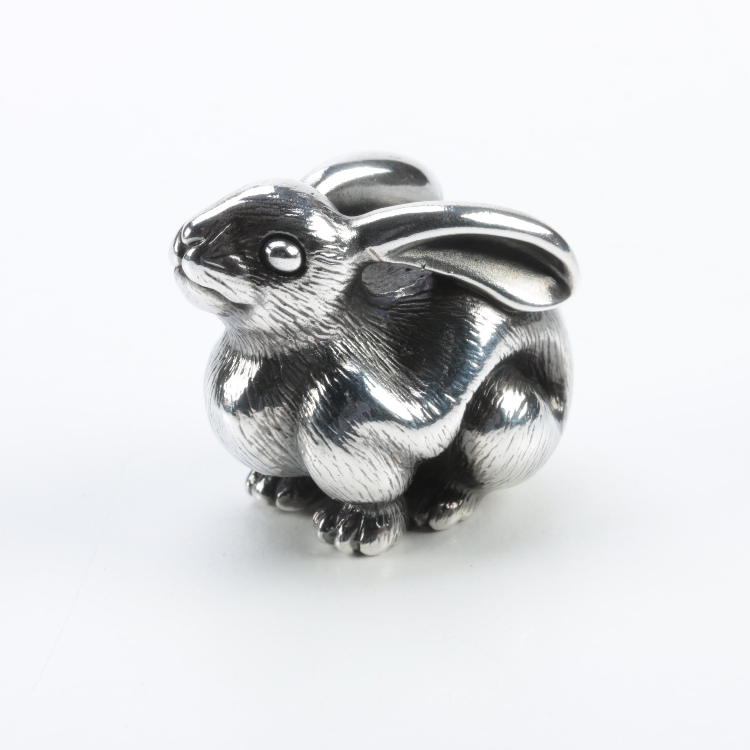 940 Silver Rabbit Figurine