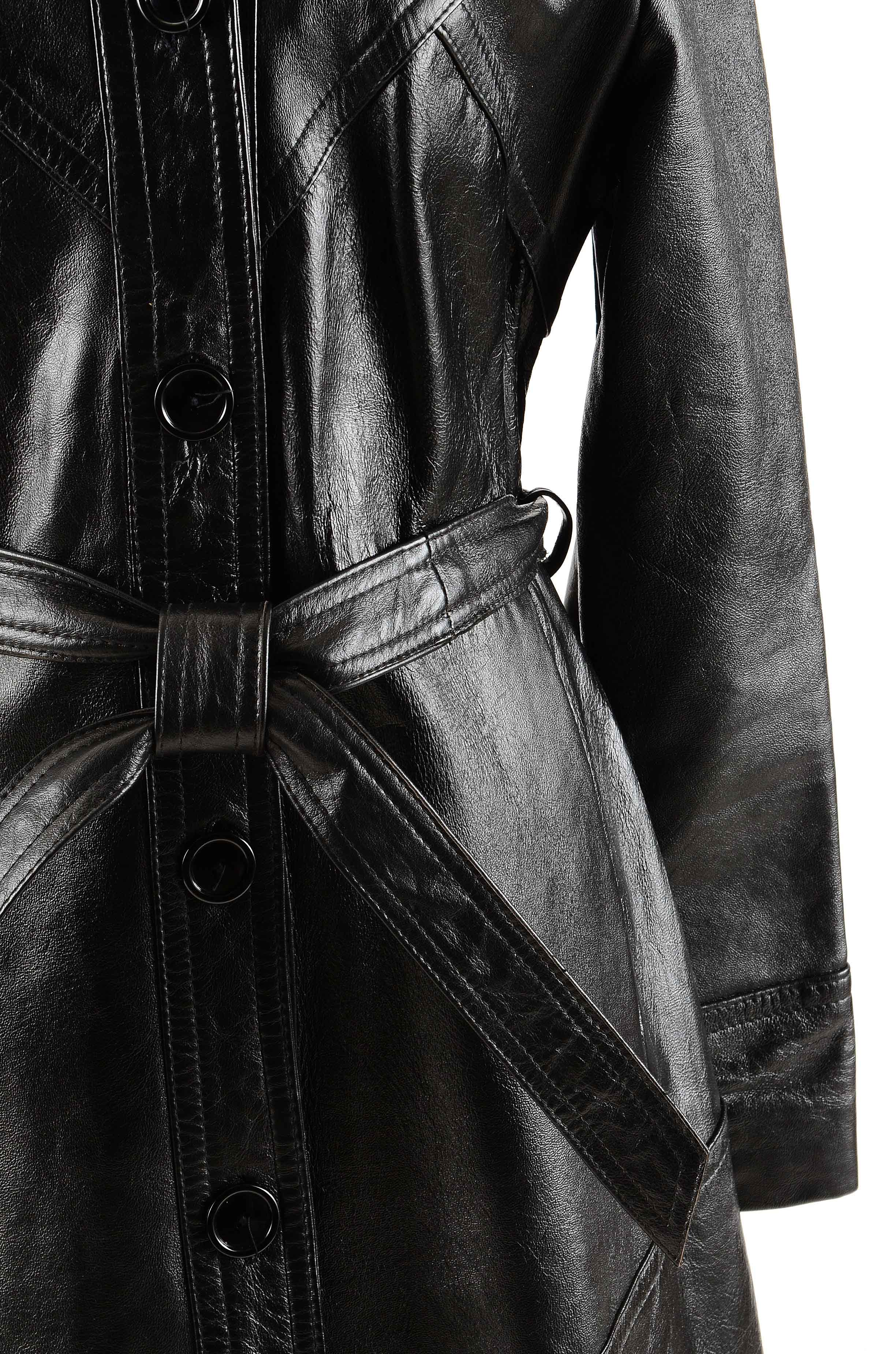 Vintage Black Leather Coat