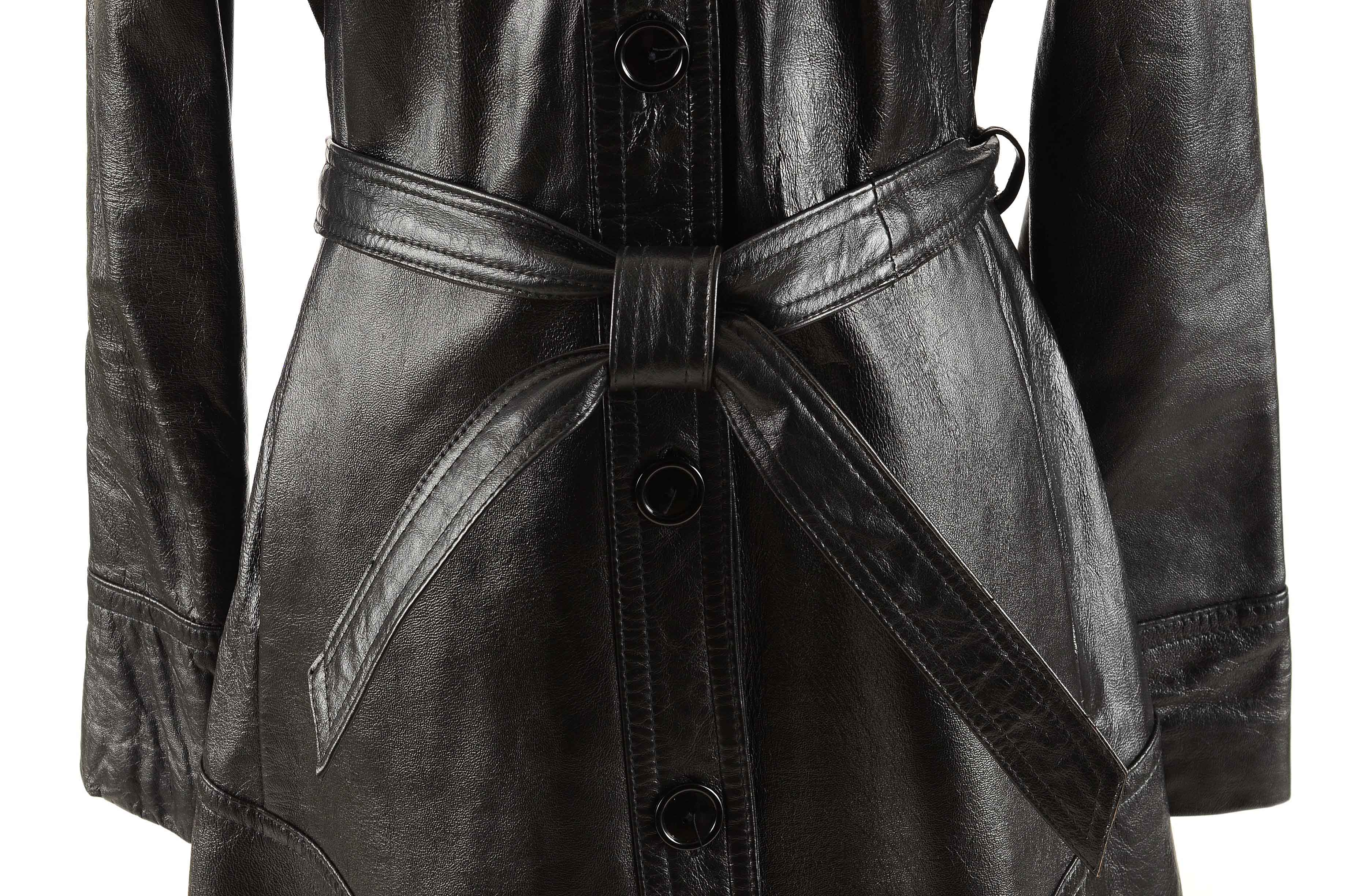 Vintage Black Leather Coat