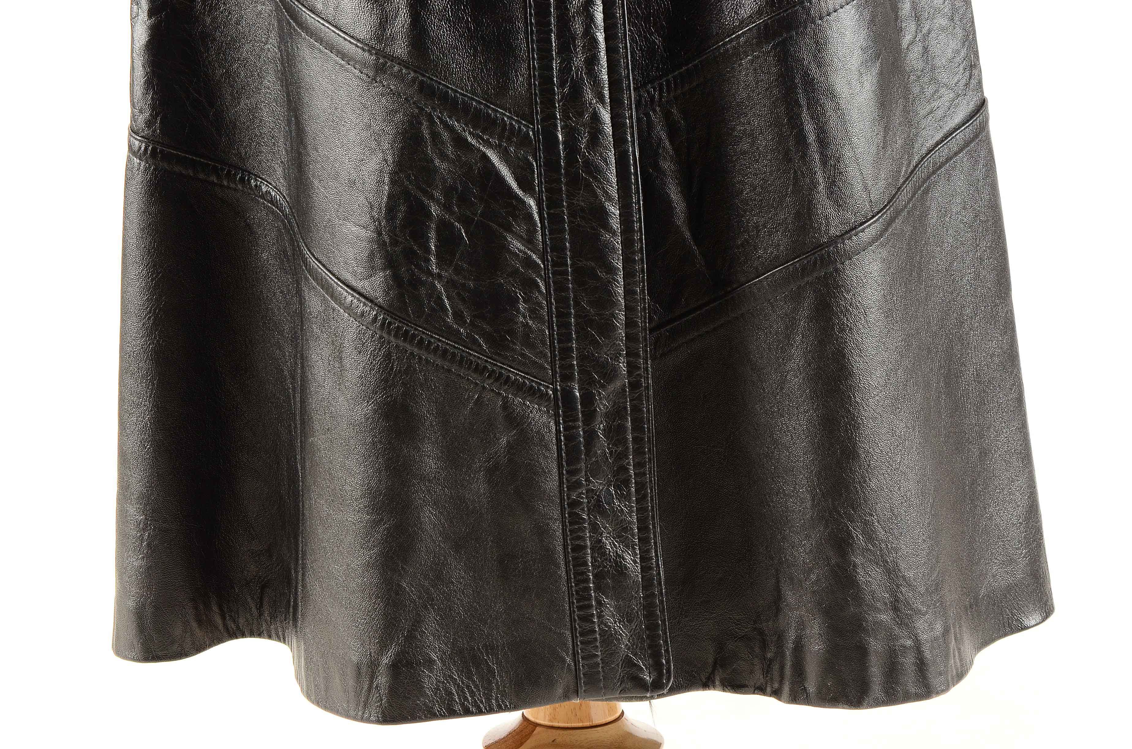 Vintage Black Leather Coat