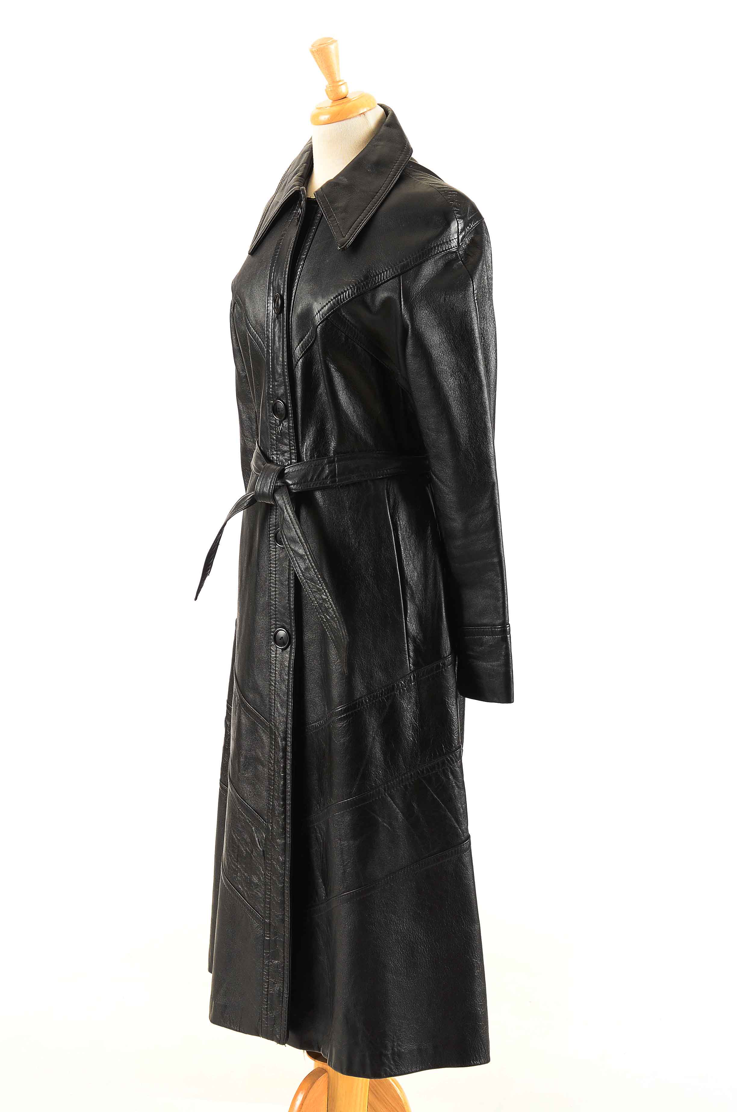 Vintage Black Leather Coat
