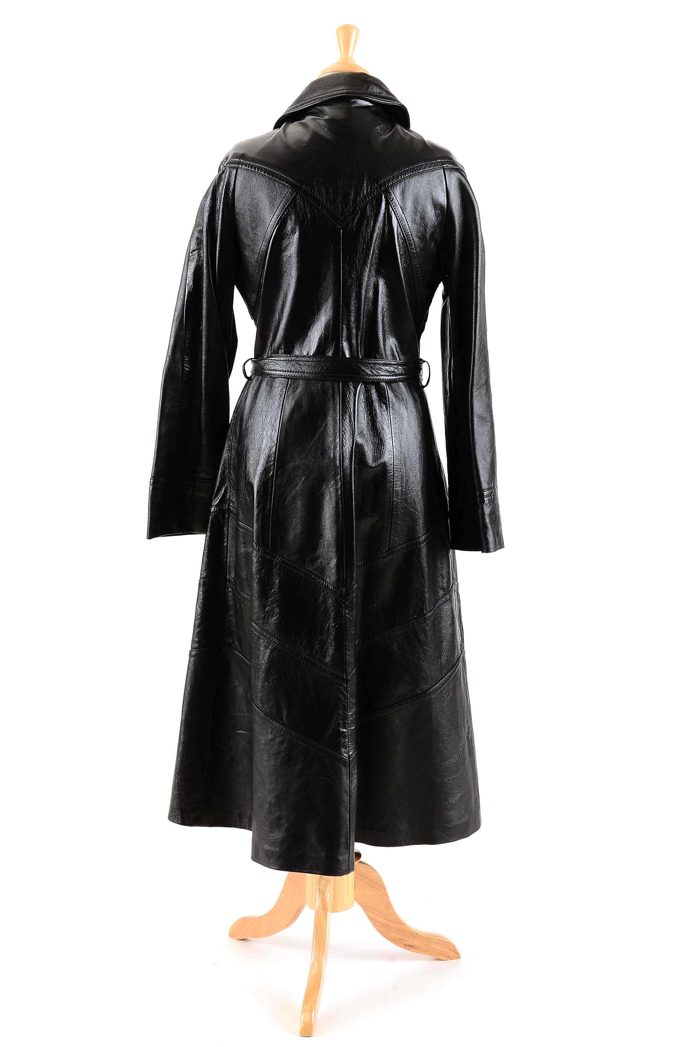 Vintage Black Leather Coat