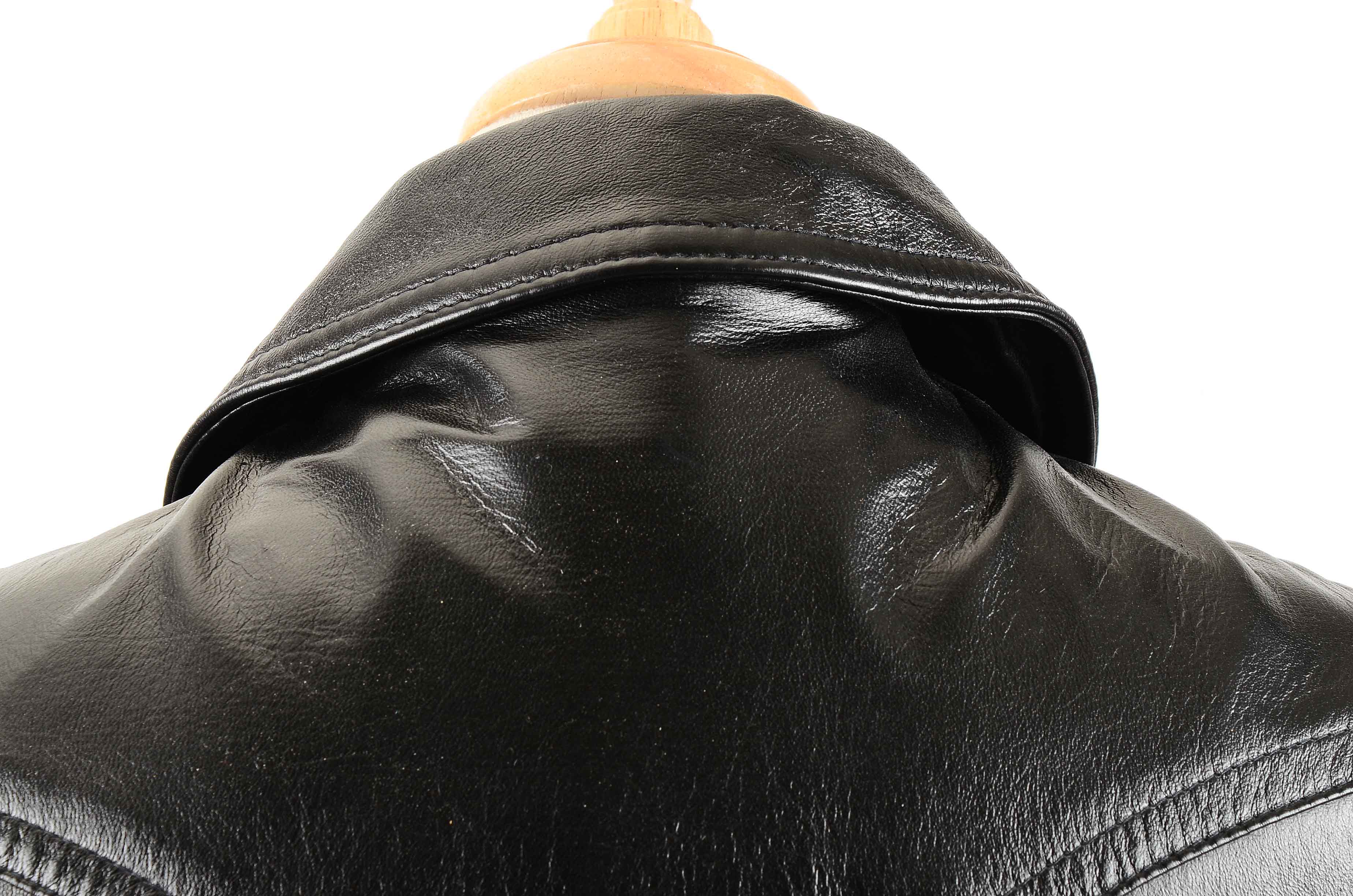 Vintage Black Leather Coat