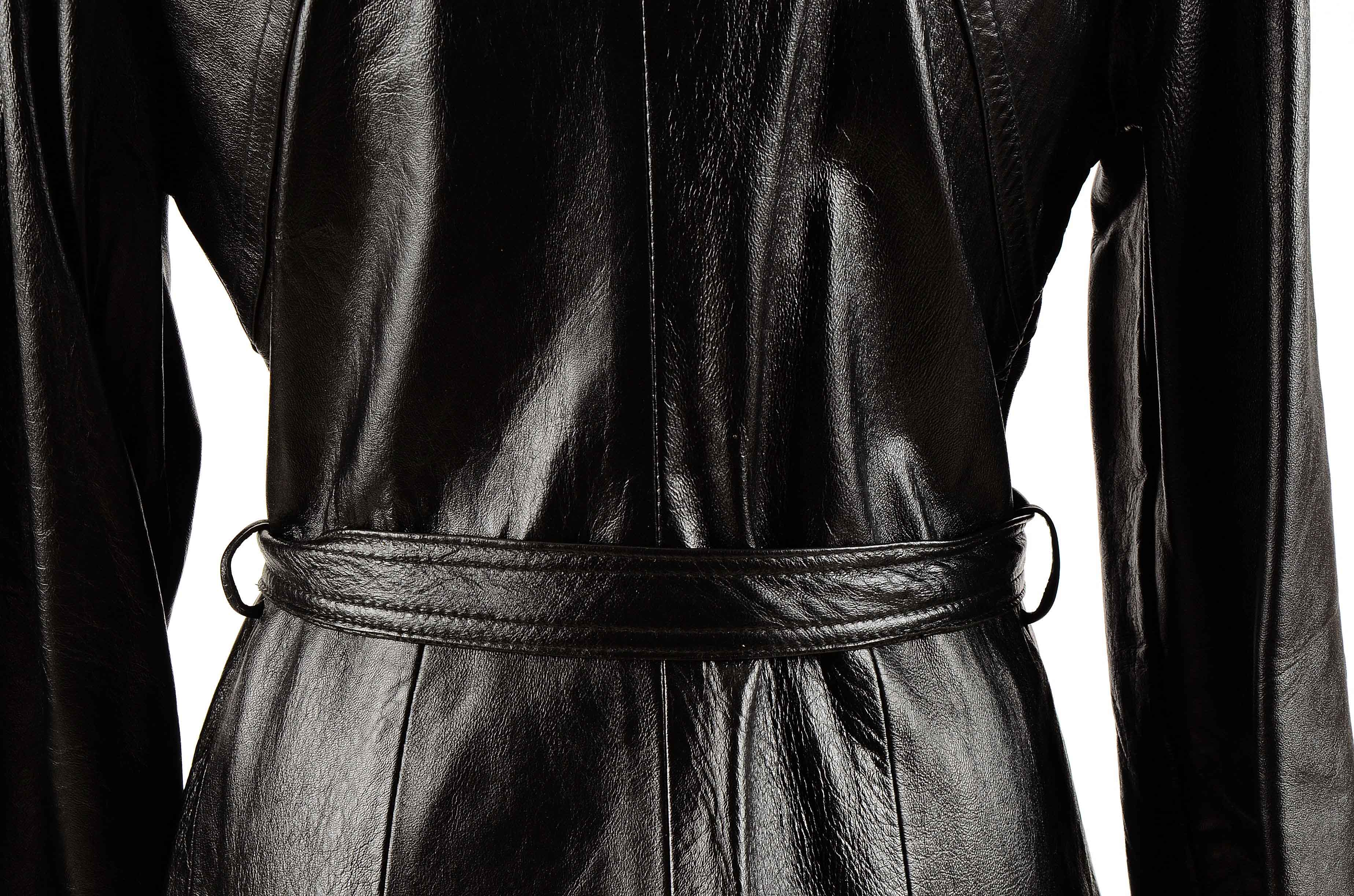 Vintage Black Leather Coat