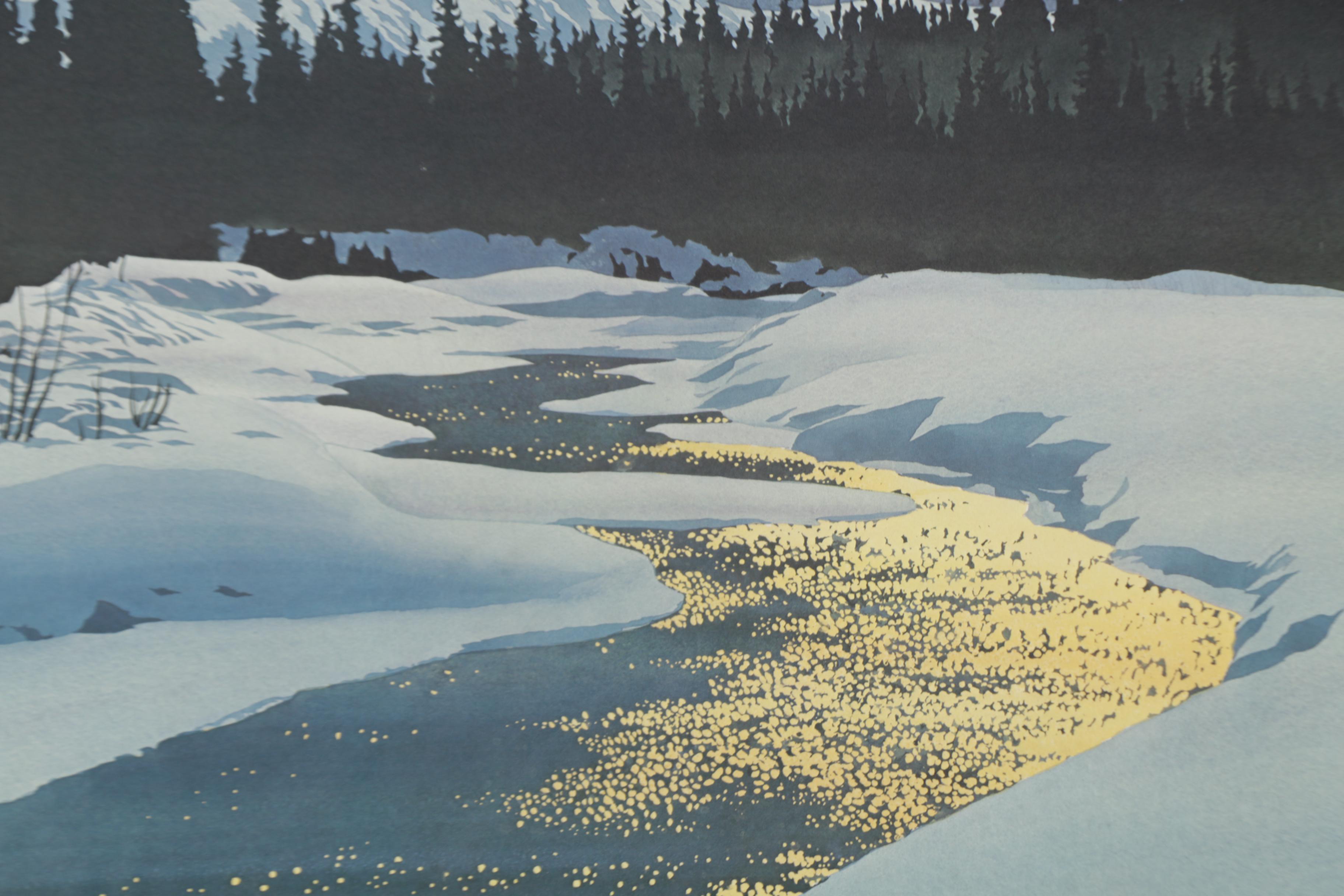 Limited Edition Offset Lithograph After Byron Birdsall "River of Gold"