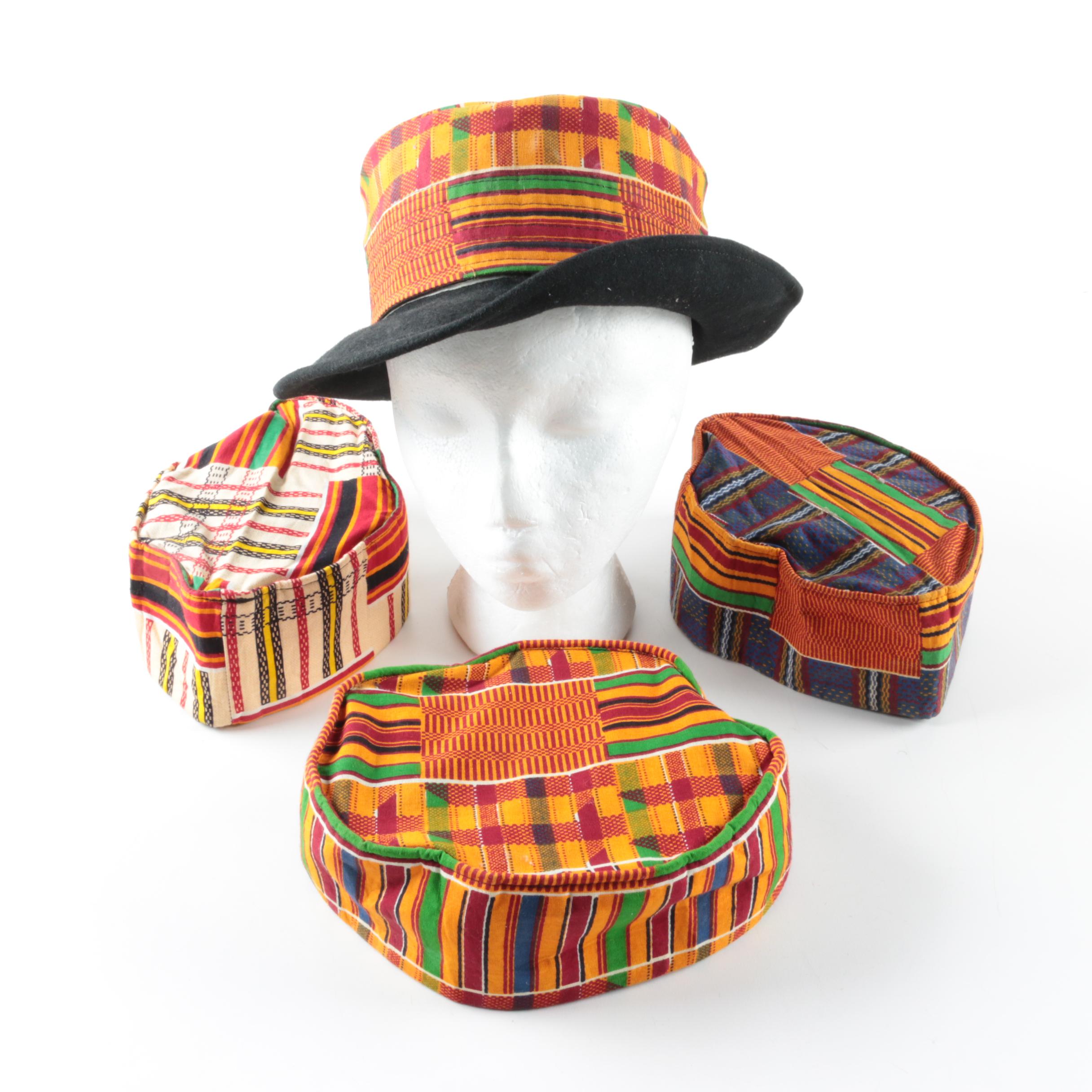 African Kente Cloth Hats