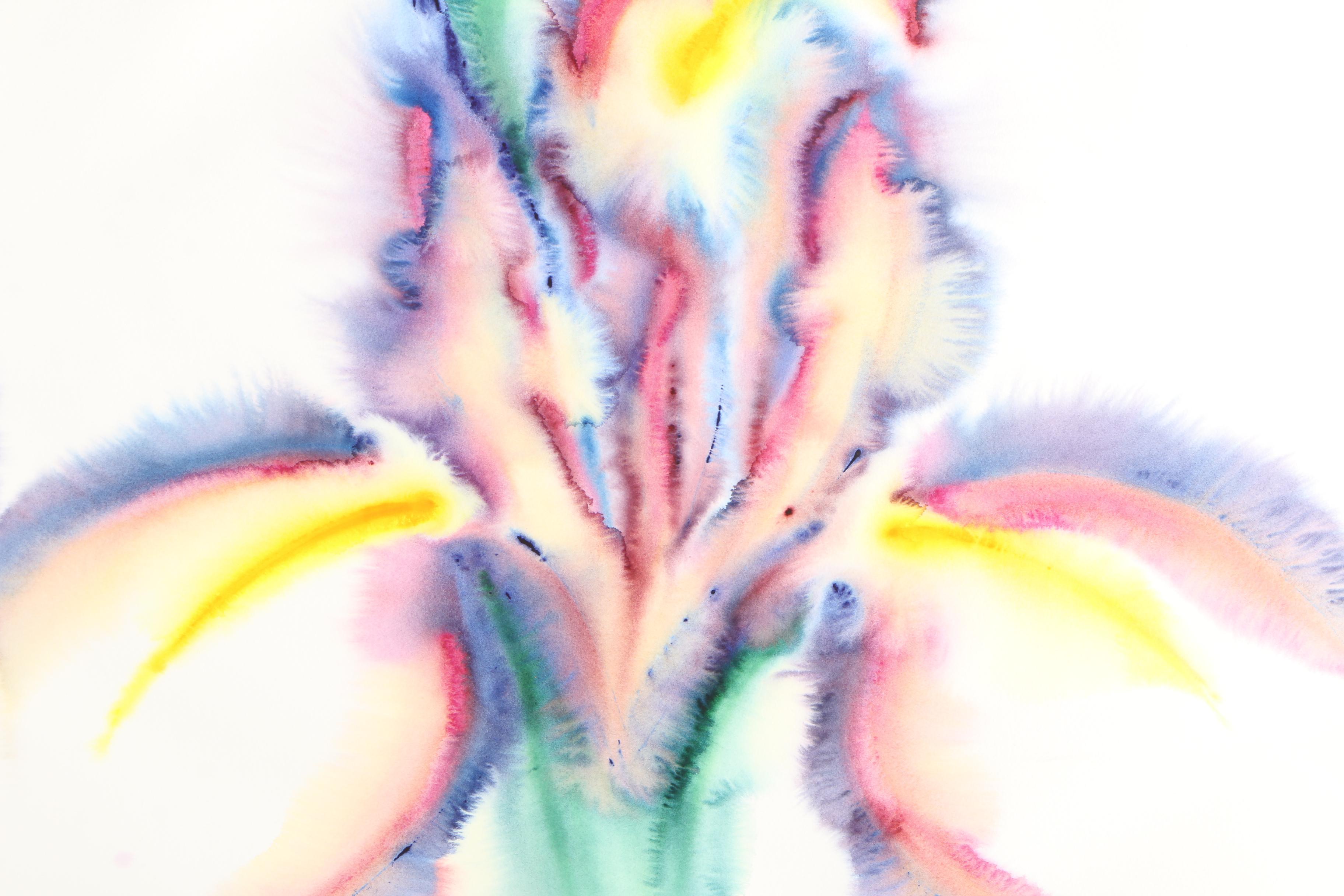 Phebe Abstract Watercolor Painting of an Iris