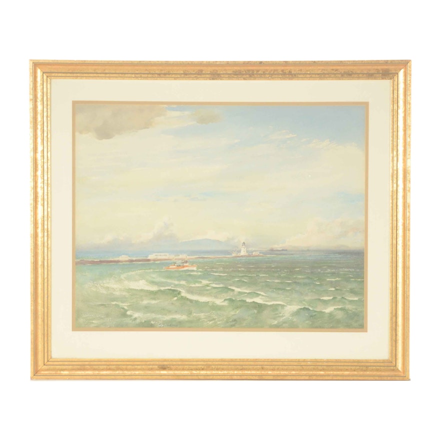 Sundsmo Original Watercolor Painting of Seascape