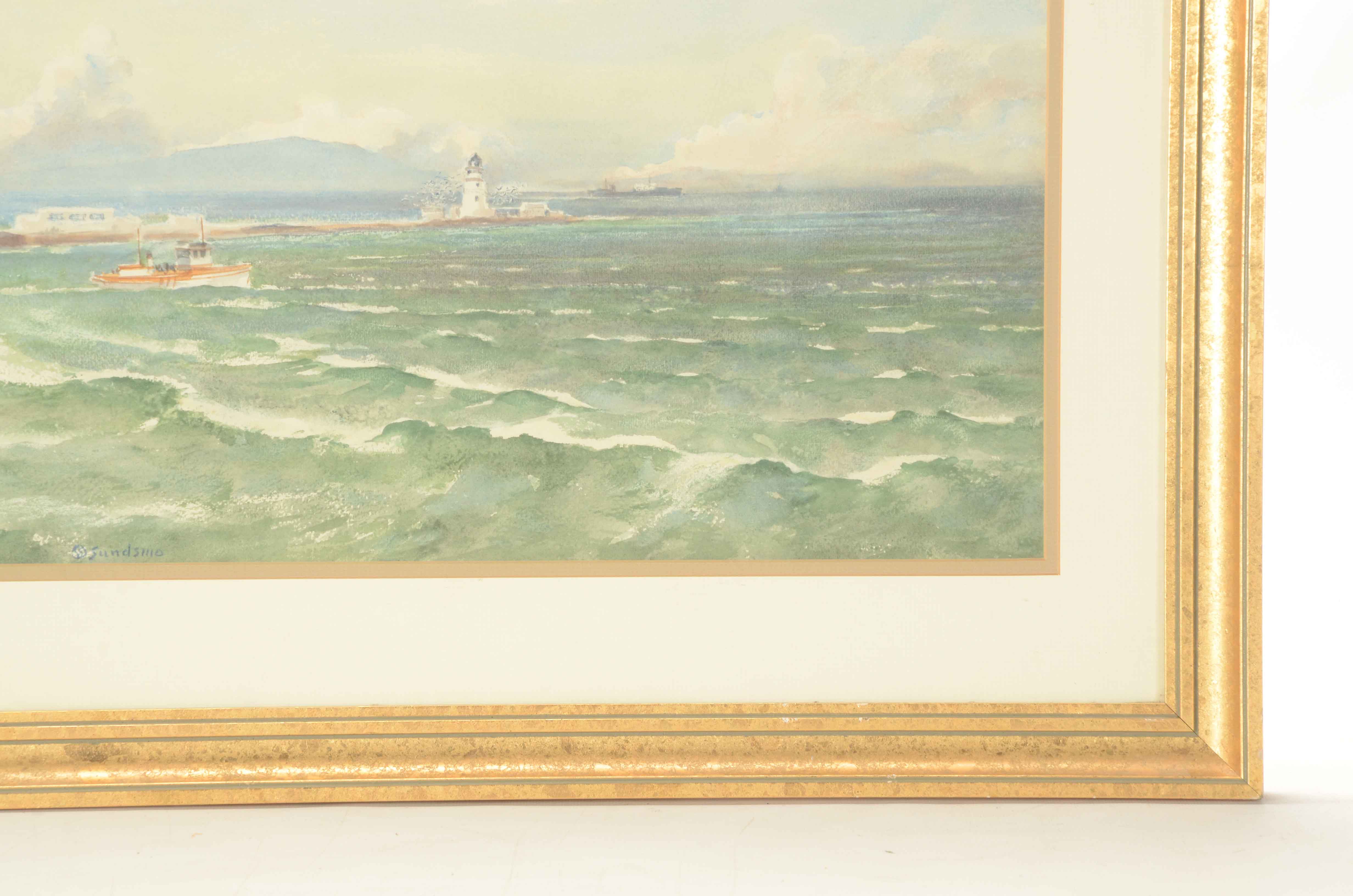 Sundsmo Original Watercolor Painting of Seascape