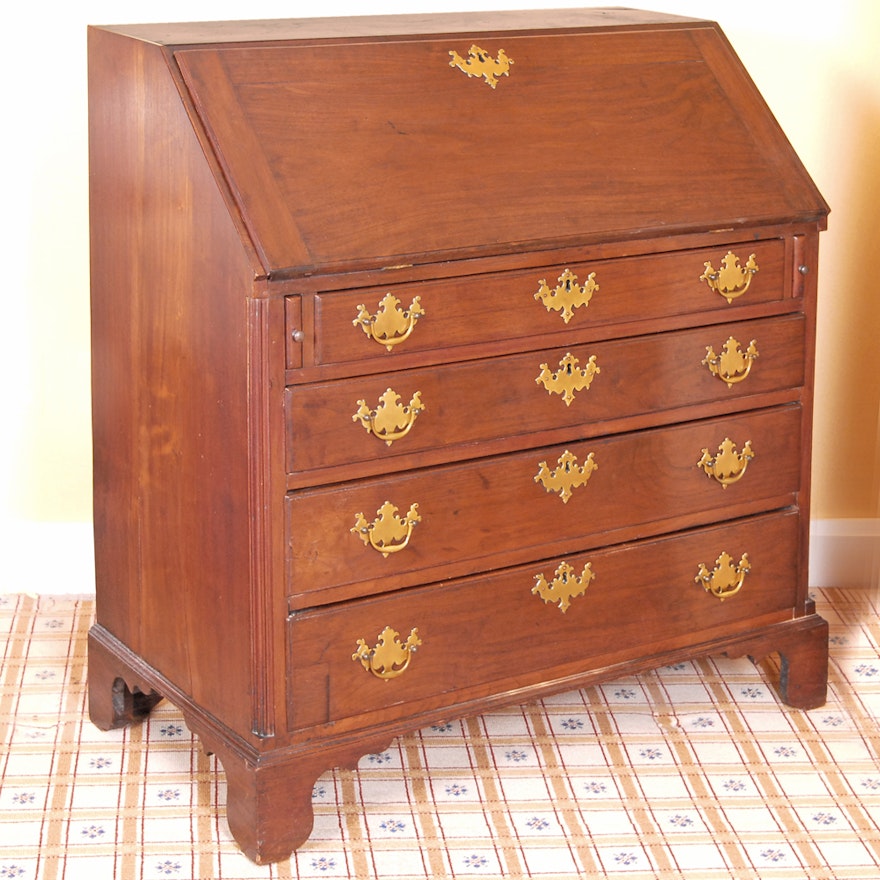 18th Century Southern Walnut Slant-Front Desk