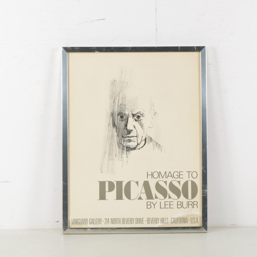 Lee Burr Exhibit Lithograph Poster "Homage to Picasso"